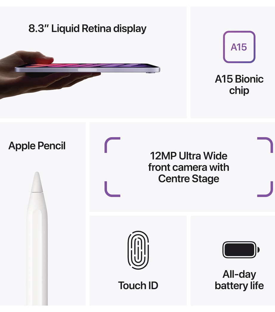 iPad Mini 8.3" Wi-Fi 256GB - Purple PURPLE Image 7