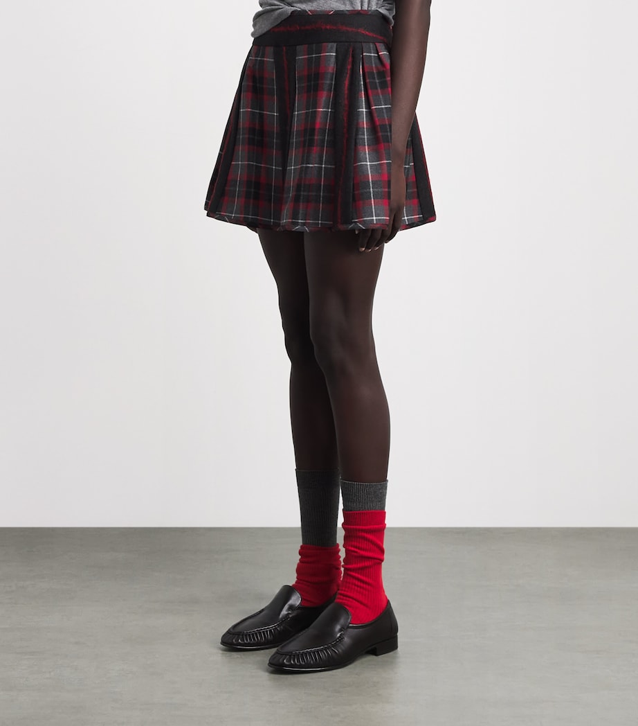 Vivienne Westwood Womens Wool-Blend Bell Mini Skirt Charcoal/red Image 4