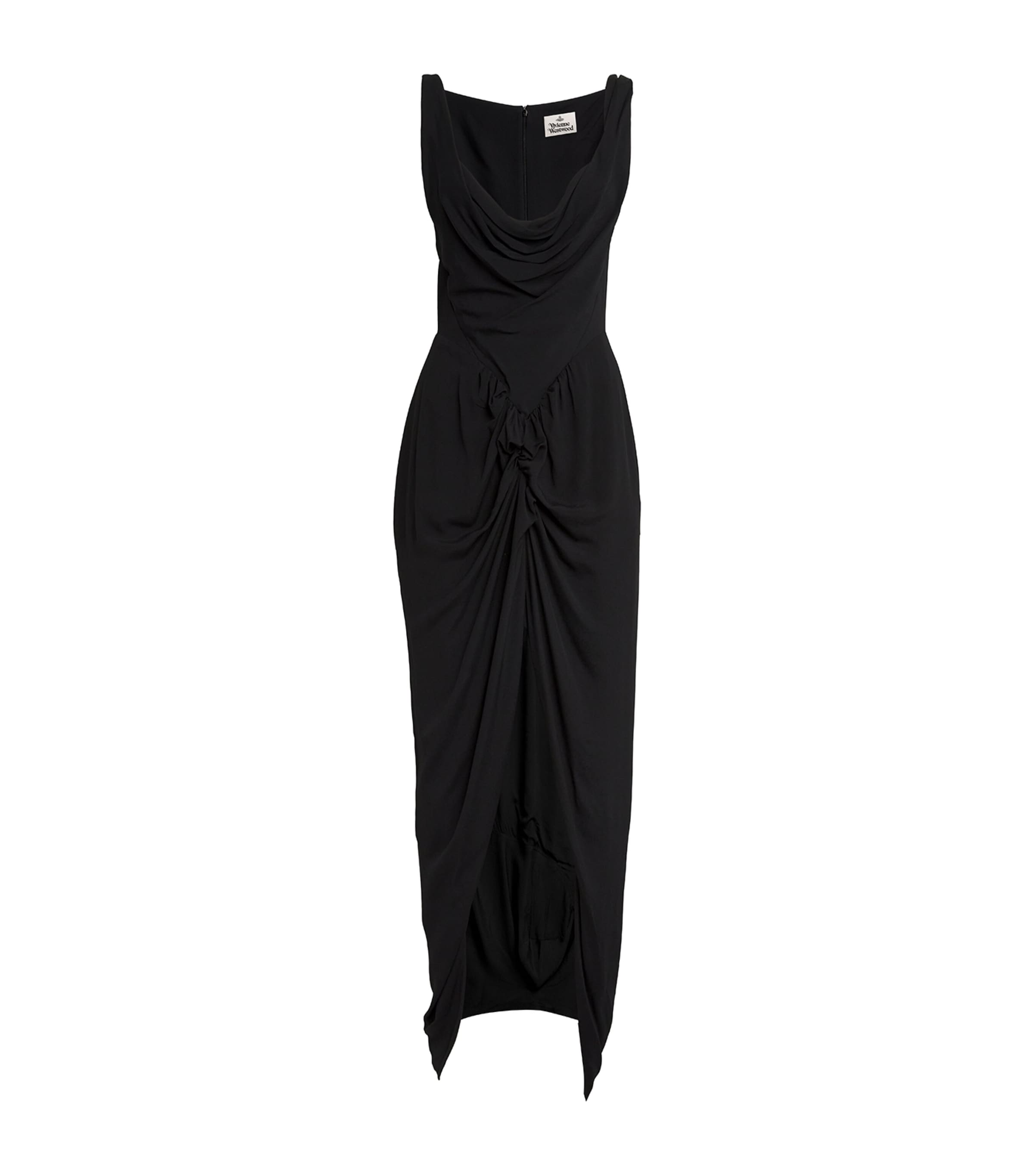 VIVIENNE WESTWOOD RUCHED HIGH-LOW PANTHER DRESS 