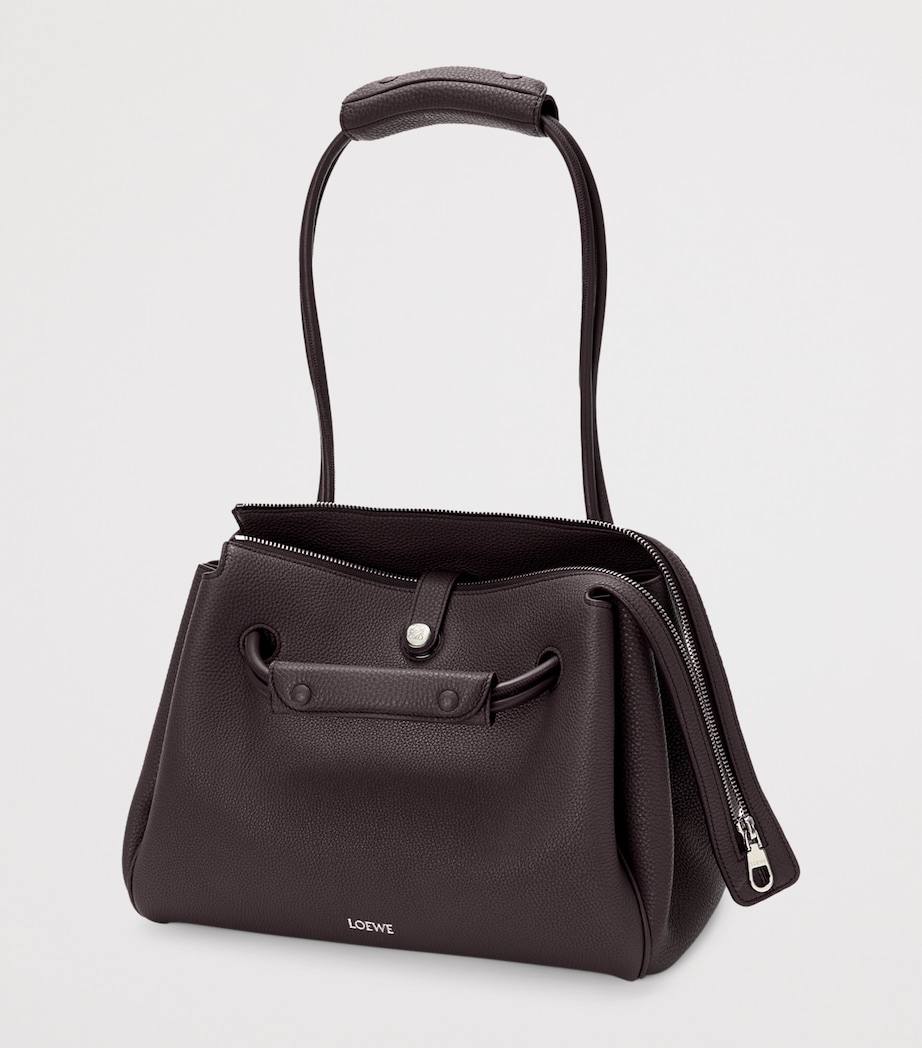 Medium Leather Madrid Shoulder Bag DARK EBONY Image 3