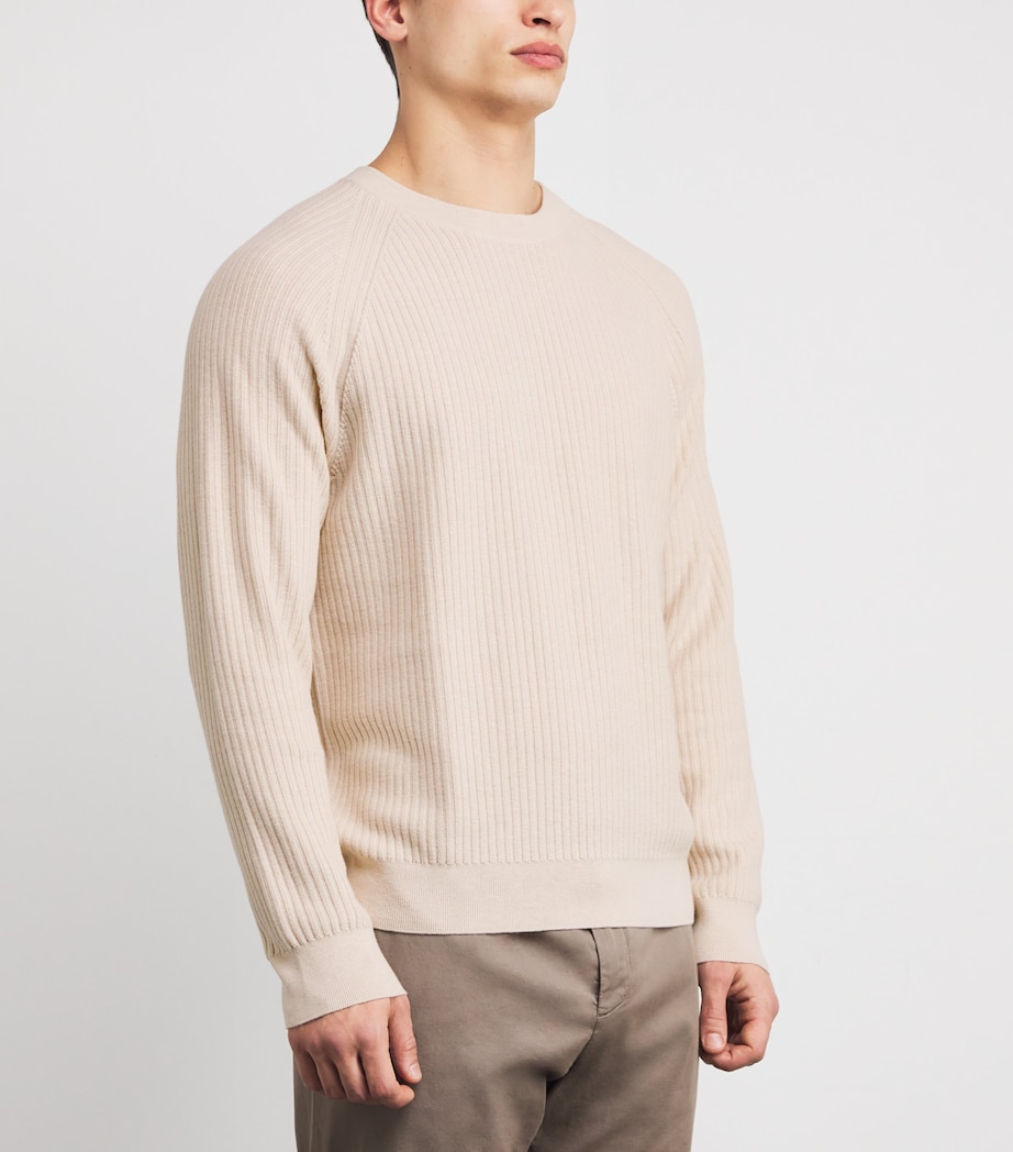 Merino-Cotton Crew-Neck Sweater WHITE-06 Image 3