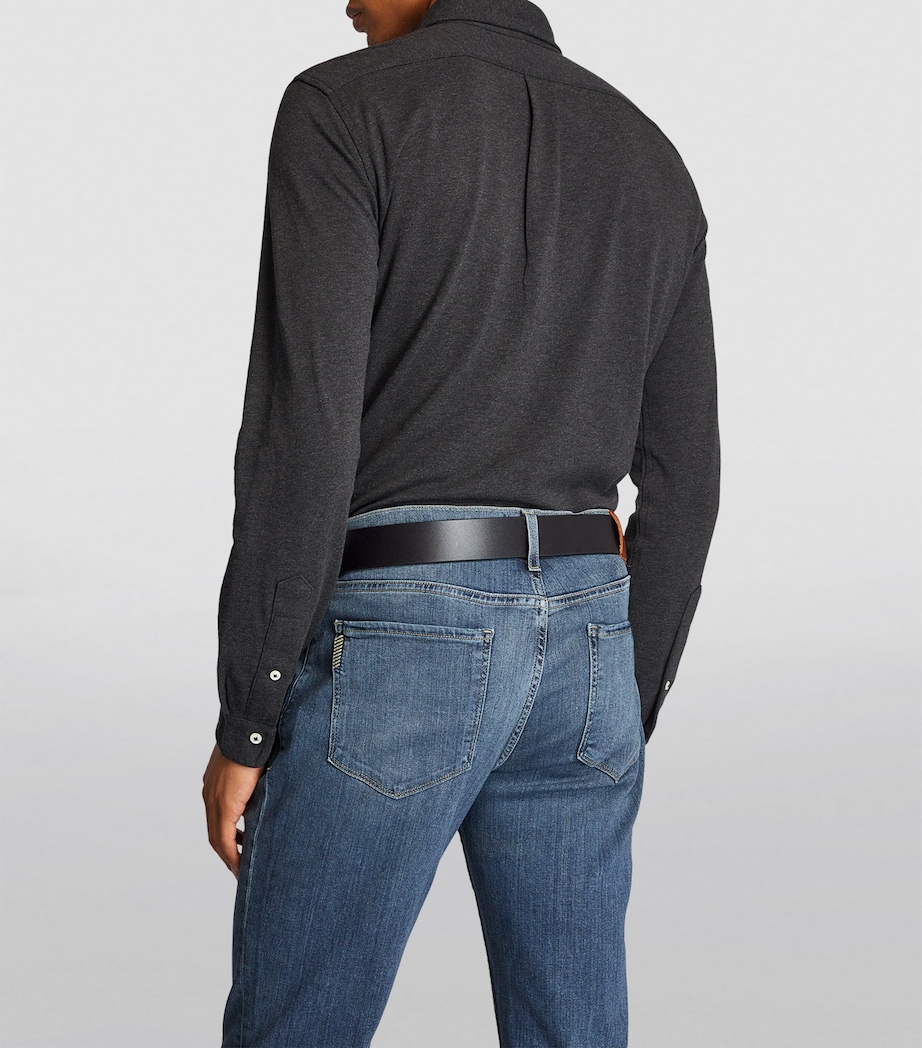 Leather Roller Buckle Belt BLACK Image 4