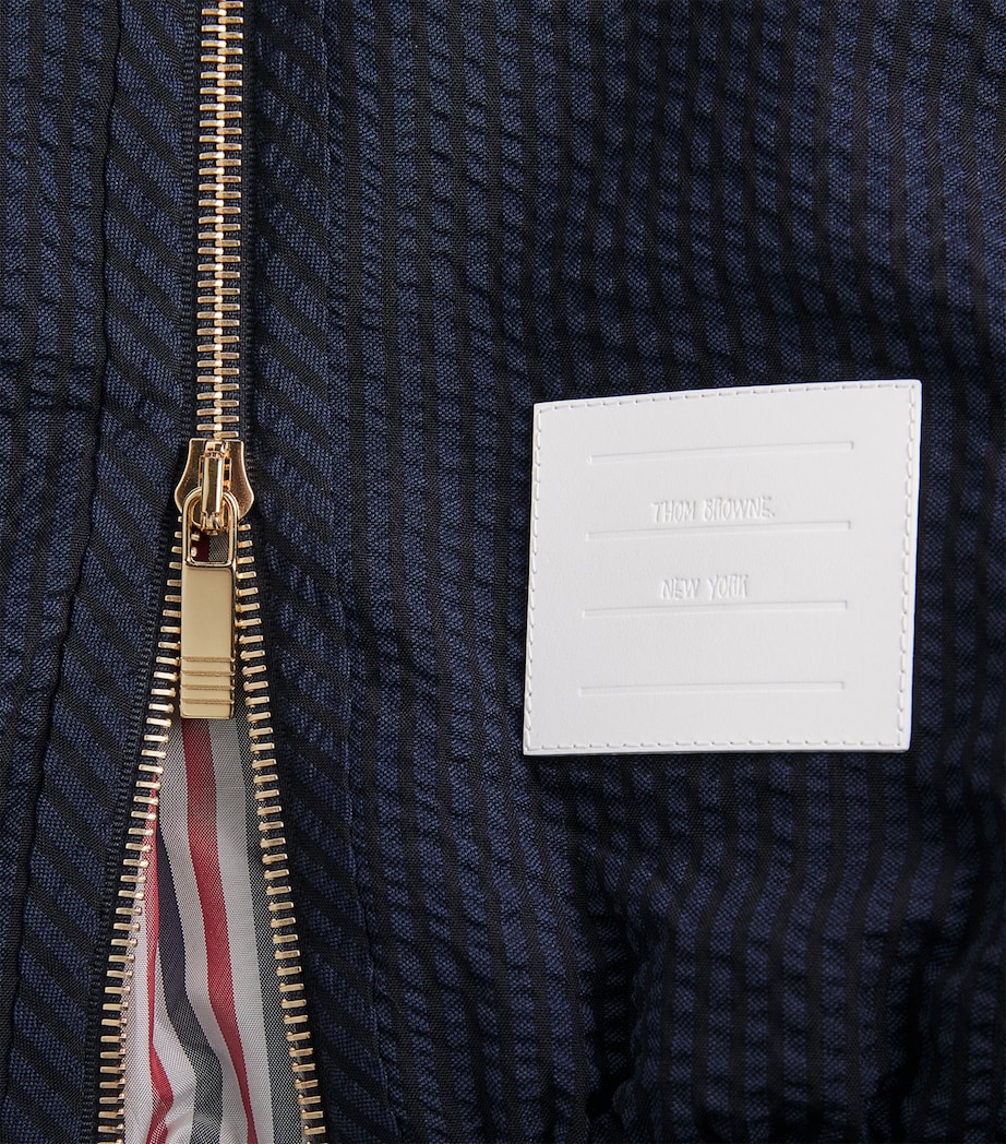 Thom Browne Womens Wool Seersucker Track Jacket Navy Image 6