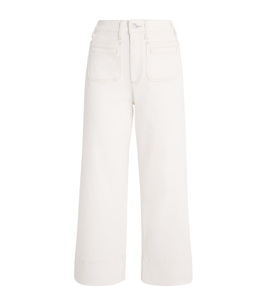 PAIGE Womens Anessa Wide-Leg Jeans Tonal Ecru Image 1