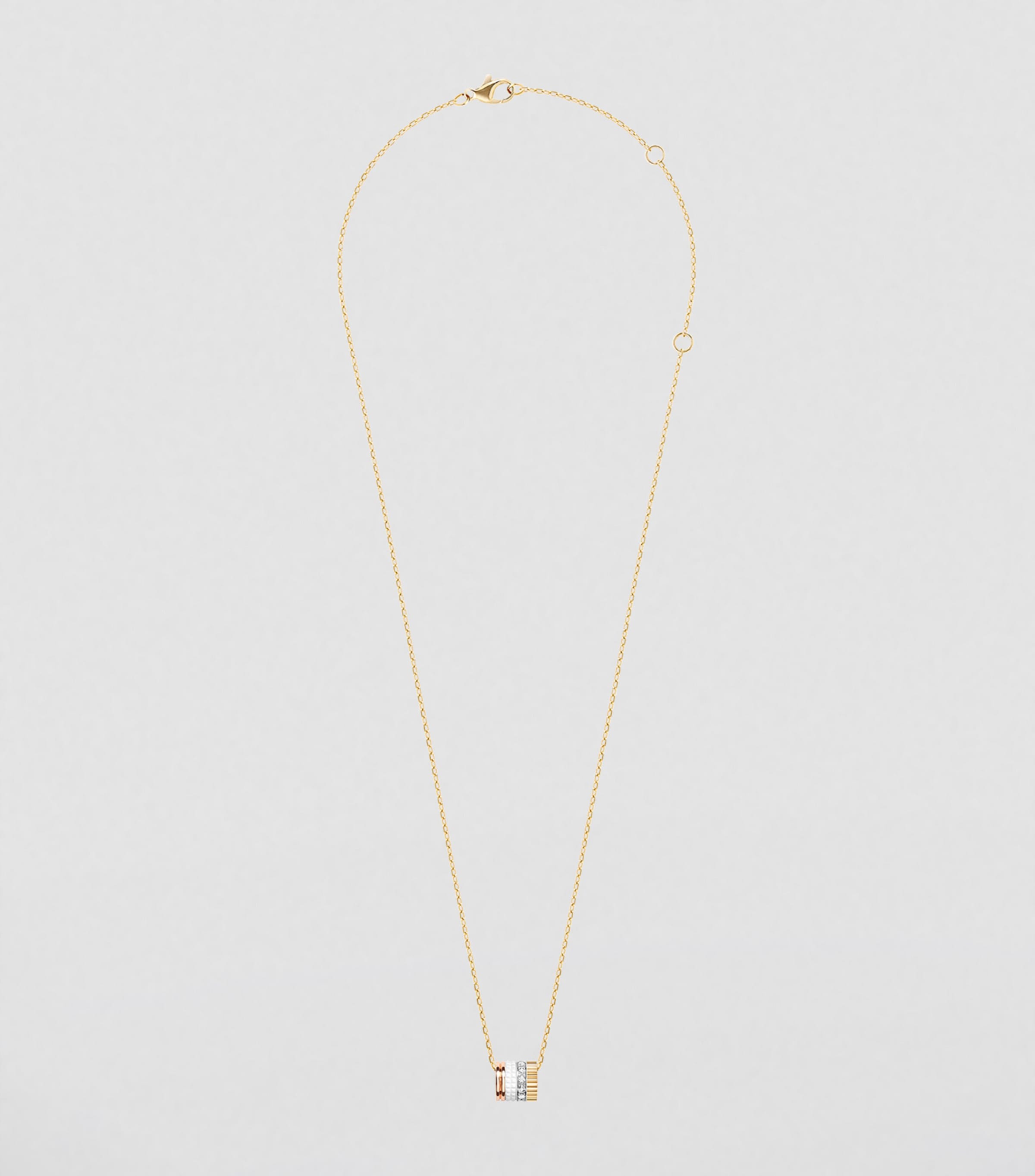 Mixed Gold and Diamond Quatre White Edition Pendant Necklace YELLOW GOLD Image 3