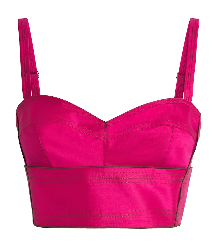 Silk Dupioni Bra Top 654 BOLD PINK Image 1