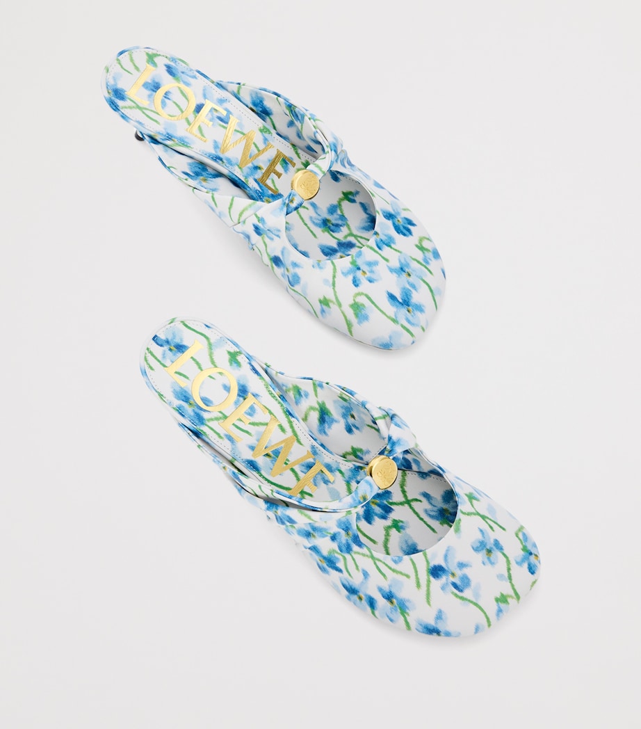 Floral Print Pebble Mules 45 SOFT WHITE/BLUE Image 4