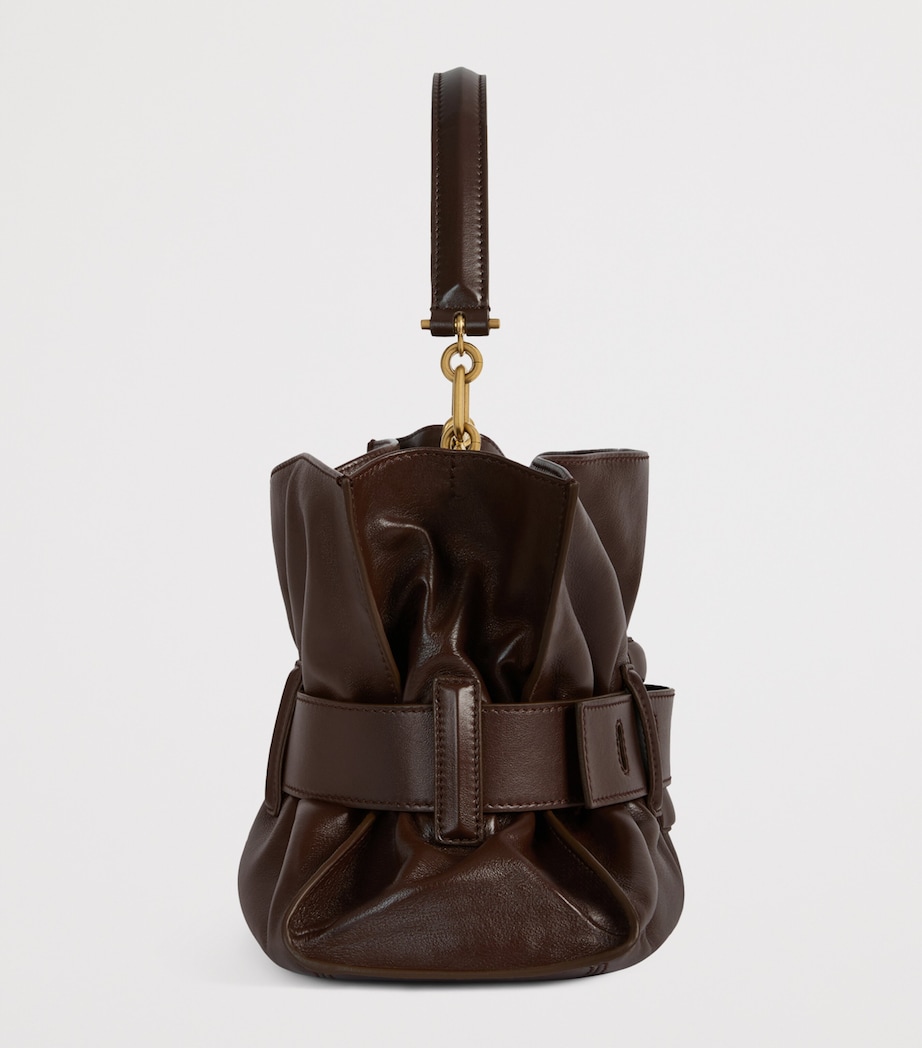 Balmain Medium Leather Anthem Shoulder Bag Marron Fonce Image 4