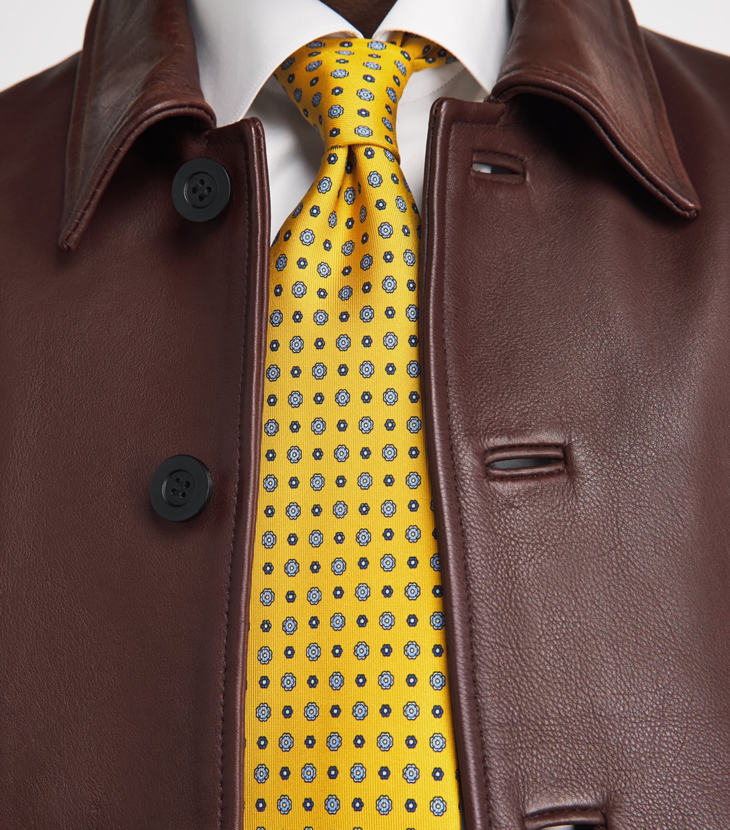 E. Marinella Silk Floral Tie Yellow Image 2