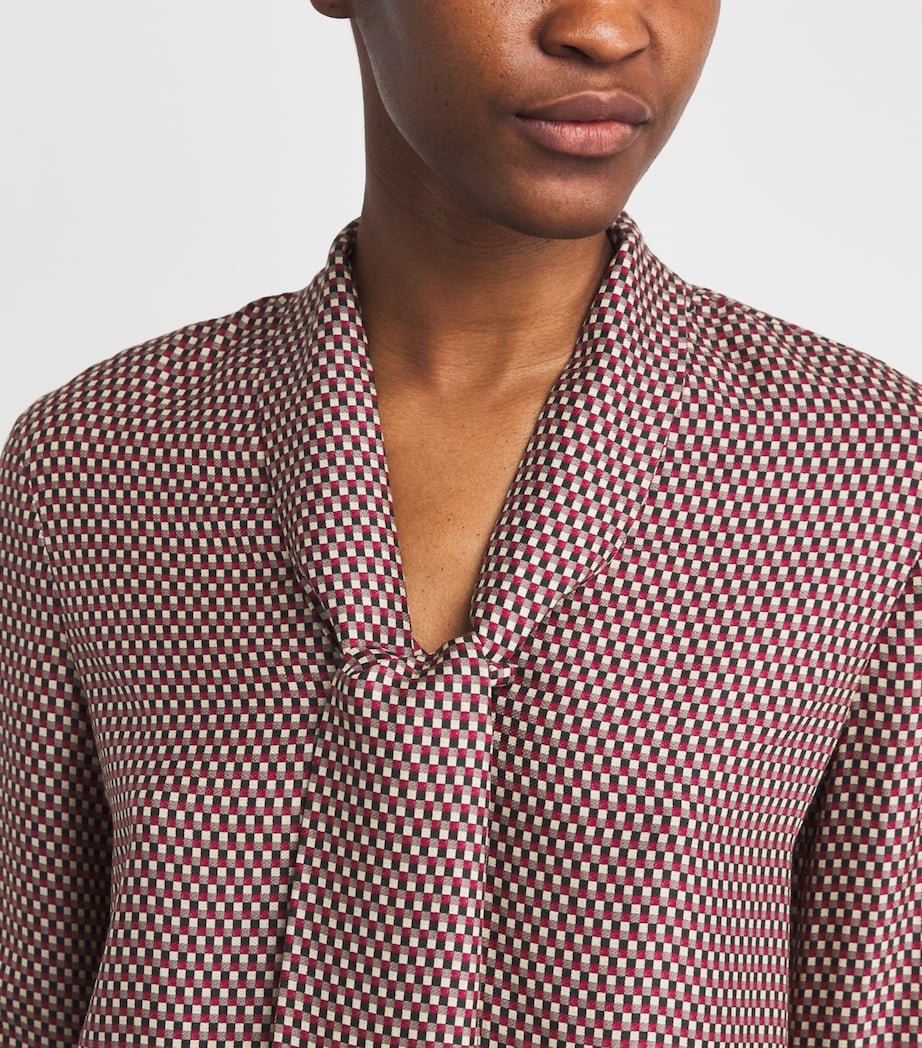 Silk-Blend Polka-Dot Adele Blouse RUBY COMBO Image 6