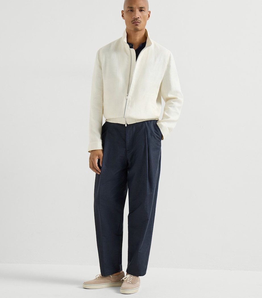 Silk-Linen-Wool Bomber Jacket C054 Image 5