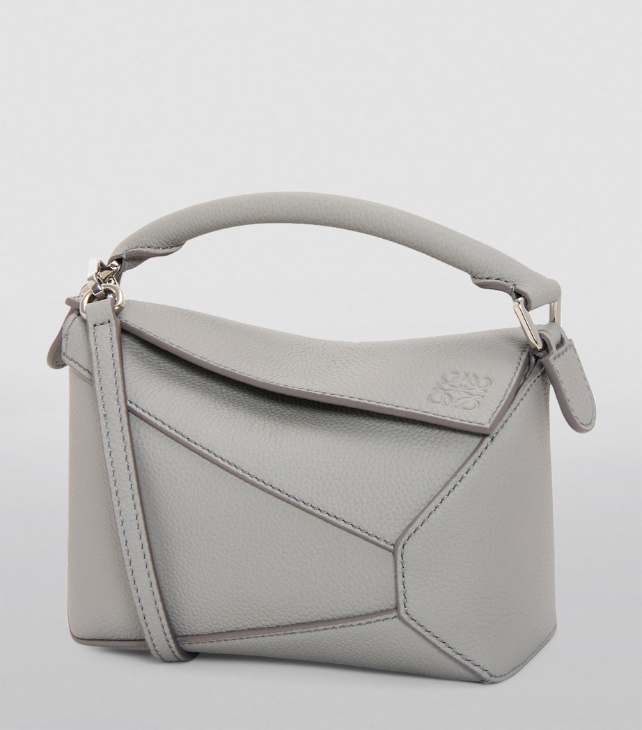 LOEWE Mini Leather Puzzle Edge Top-Handle Bag Pearl Grey Image 2