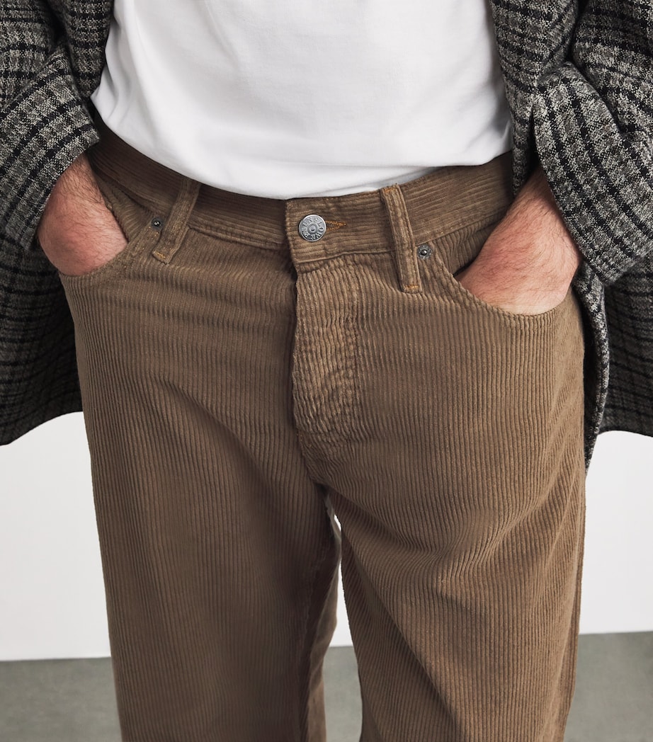 Cotton Corduroy Straight Trousers TAUPE 160 Image 6