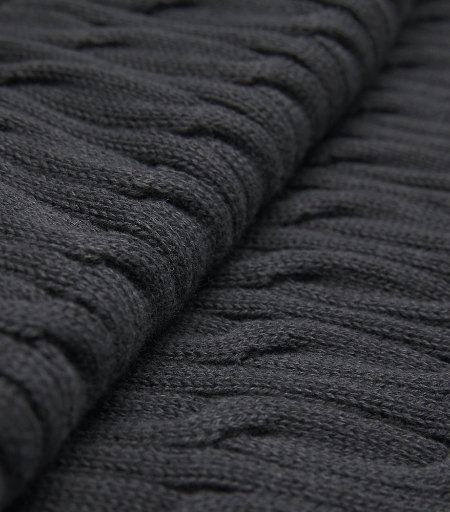 Cotton Cable-Knit Sweater Vest DKGRY Image 5