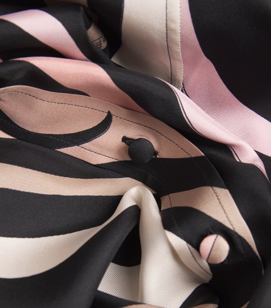 Silk Printed Blouse 001NERO/NUDE Image 6