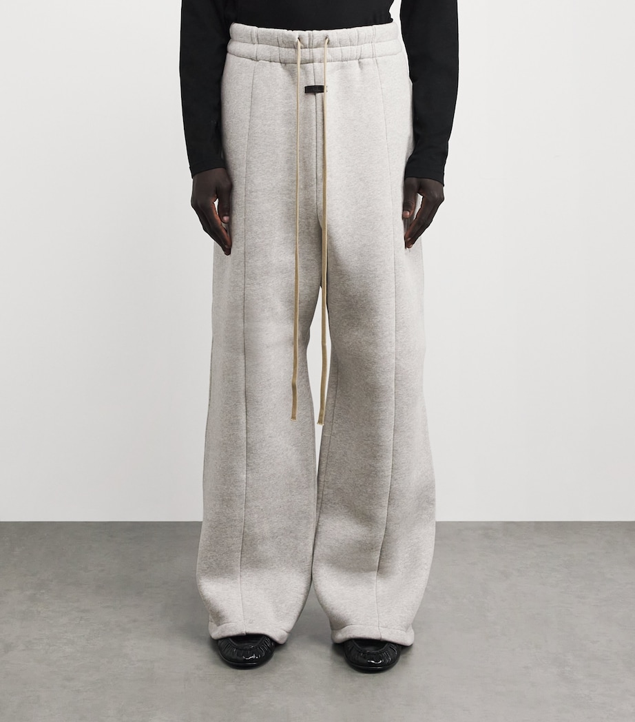Wide-Leg Athletic Sweatpants MELANGE GREY Image 3