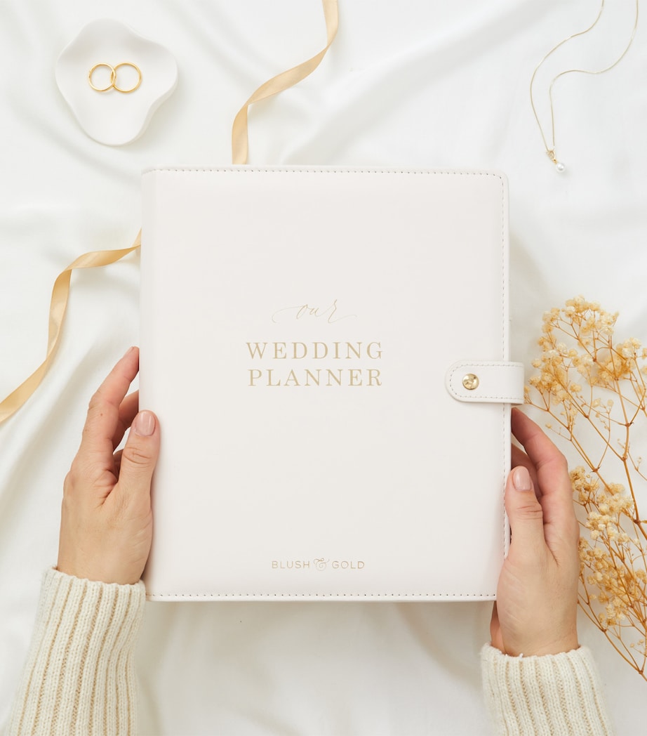 Blush and Gold Our Wedding Planner Binder White, Gold Image 4