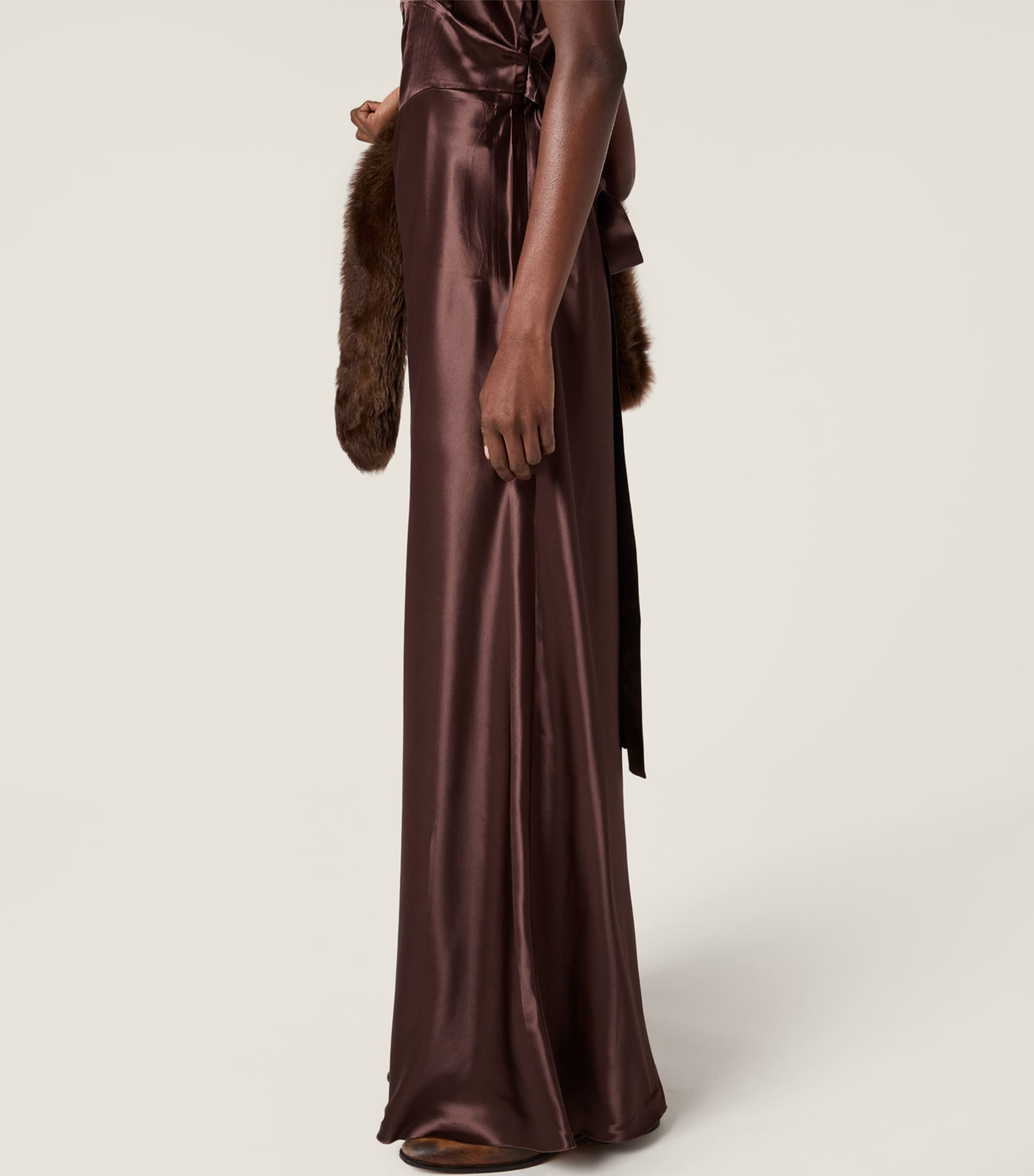 Satin Maxi Dress F0324 Image 5