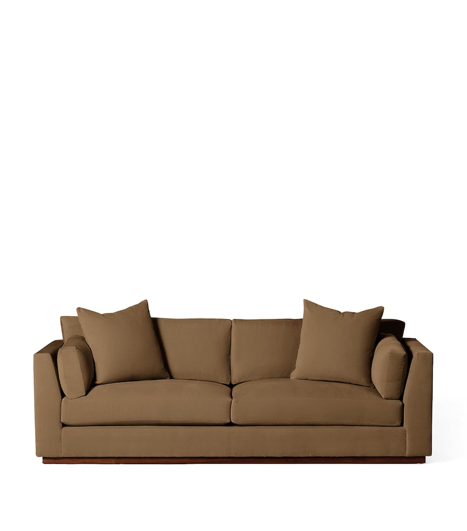 Maple and Velvet Desert 2-Seater Sofa MEDIUM MAHOGANY Image 1