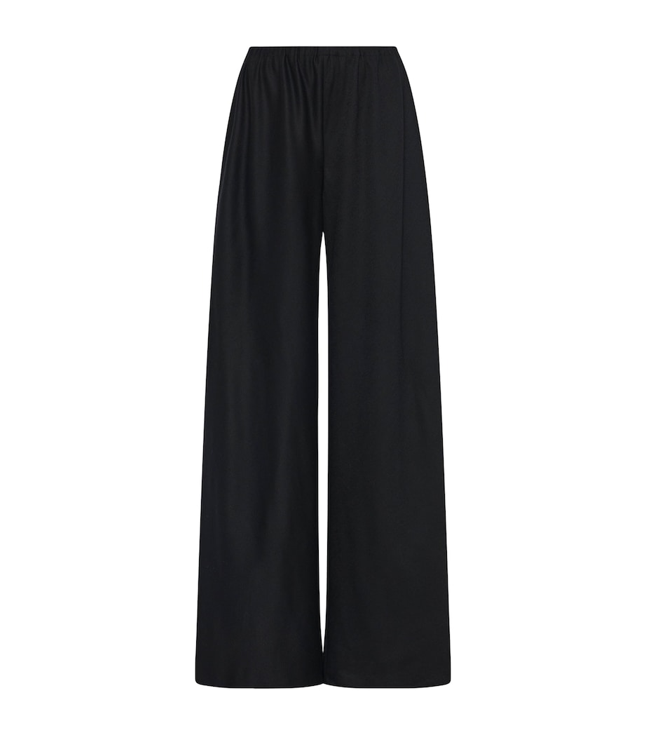 Gala Wool Wide-Leg Trousers BLACK Image 1
