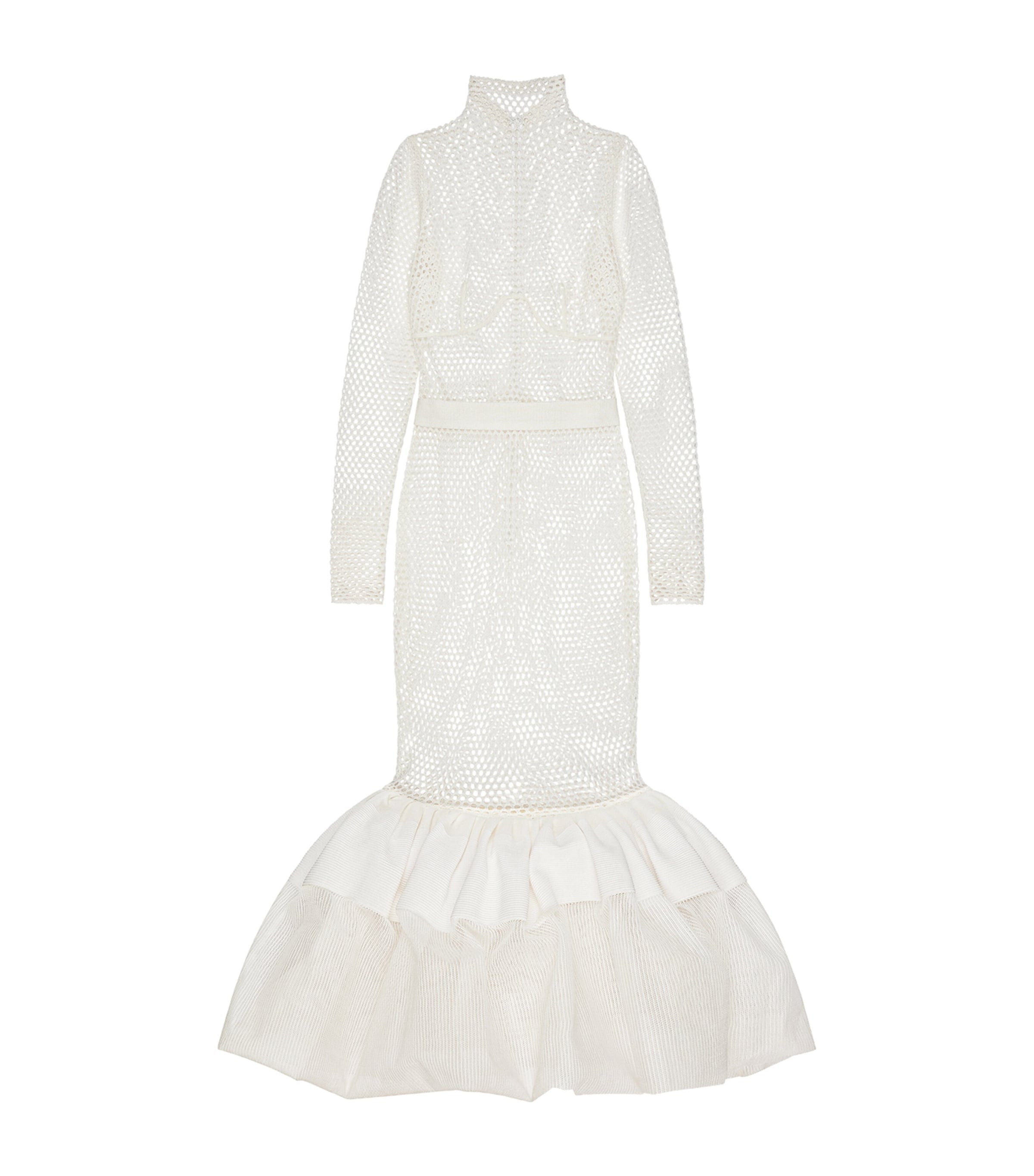 Knit Midi Dress WHITE Image 1