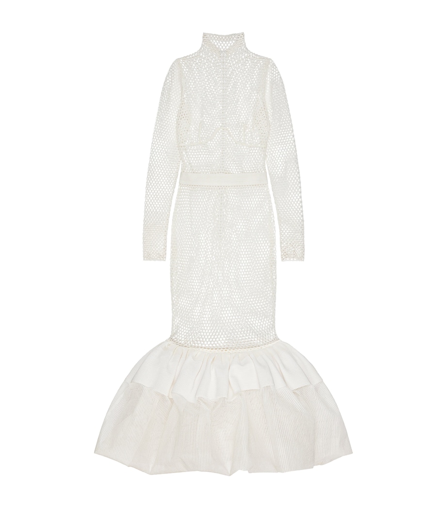 Knit Midi Dress WHITE Image 1