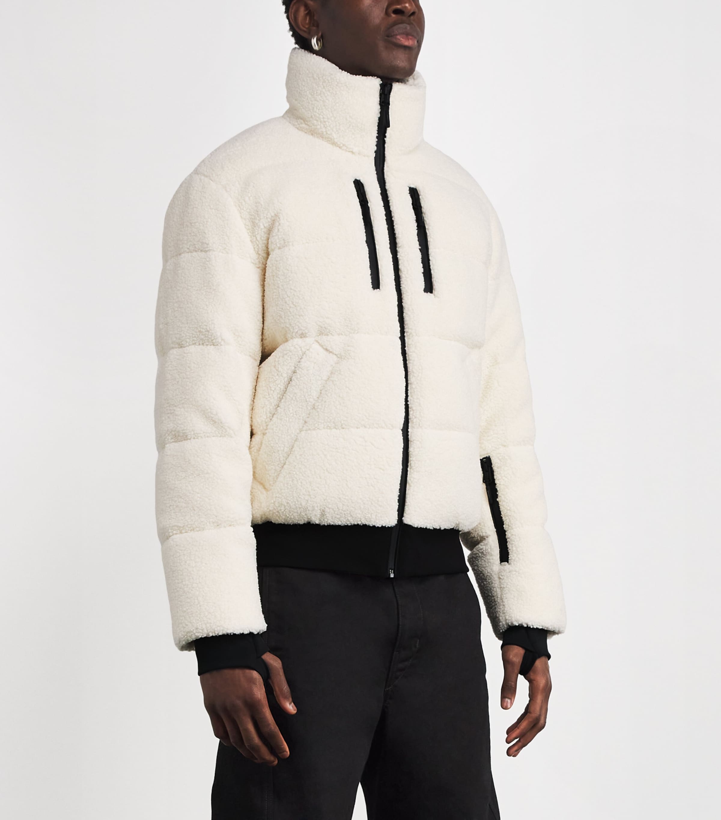 Fleece Shepard Down Teddy Jacket C0253 CREAM Image 3