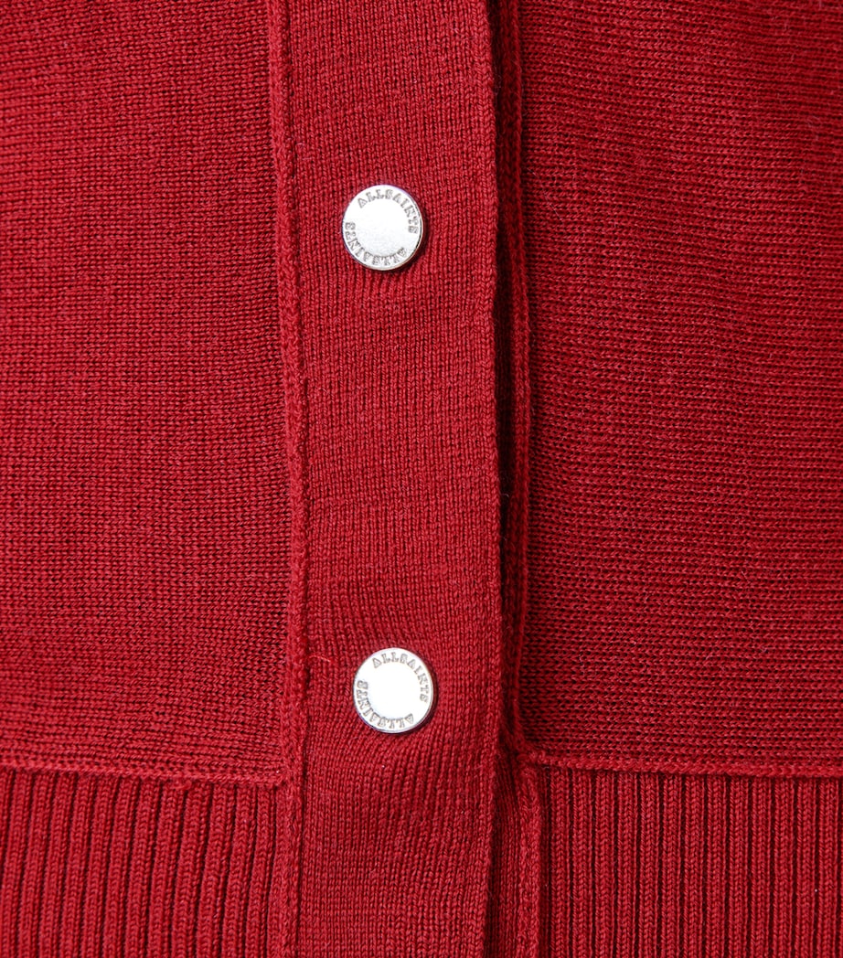 Wool Honor V-Neck Cardigan CRIMSON RED Image 7