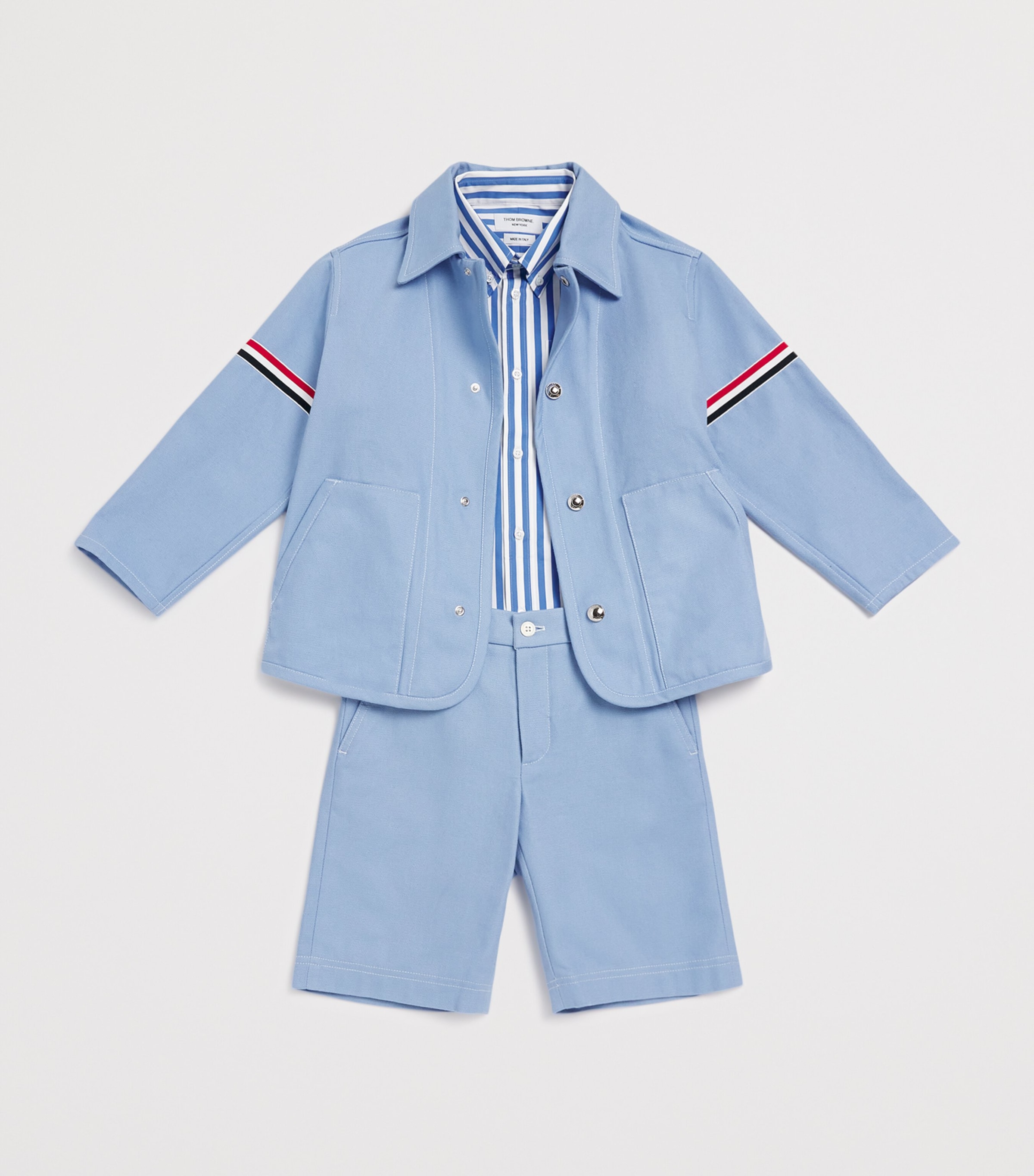 Cotton Stripe Shirt (2-12 Years) MEDIUM BLUE Image 3