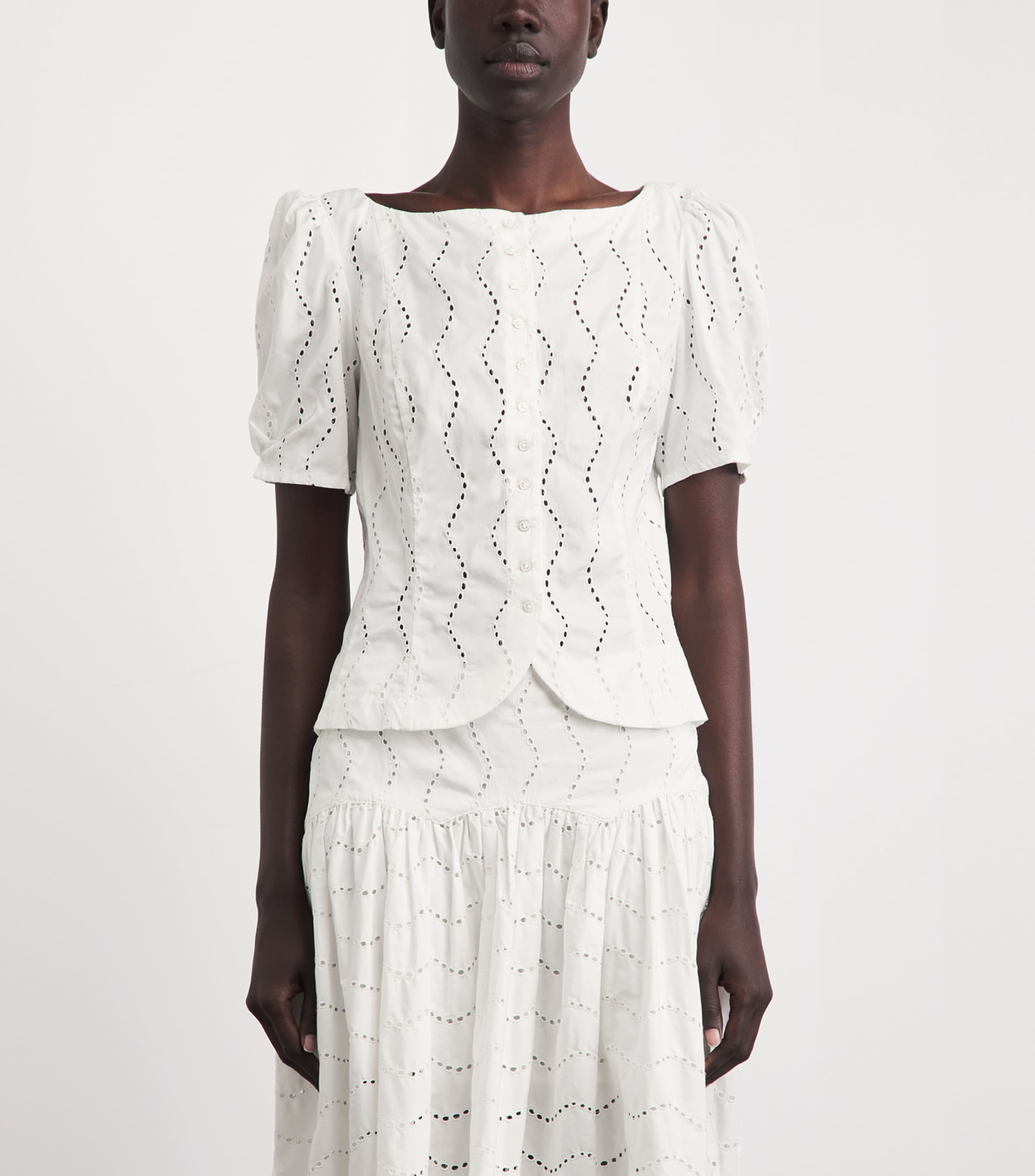 Polo Ralph Lauren Womens Cotton Eyelet Blouse White Image 4