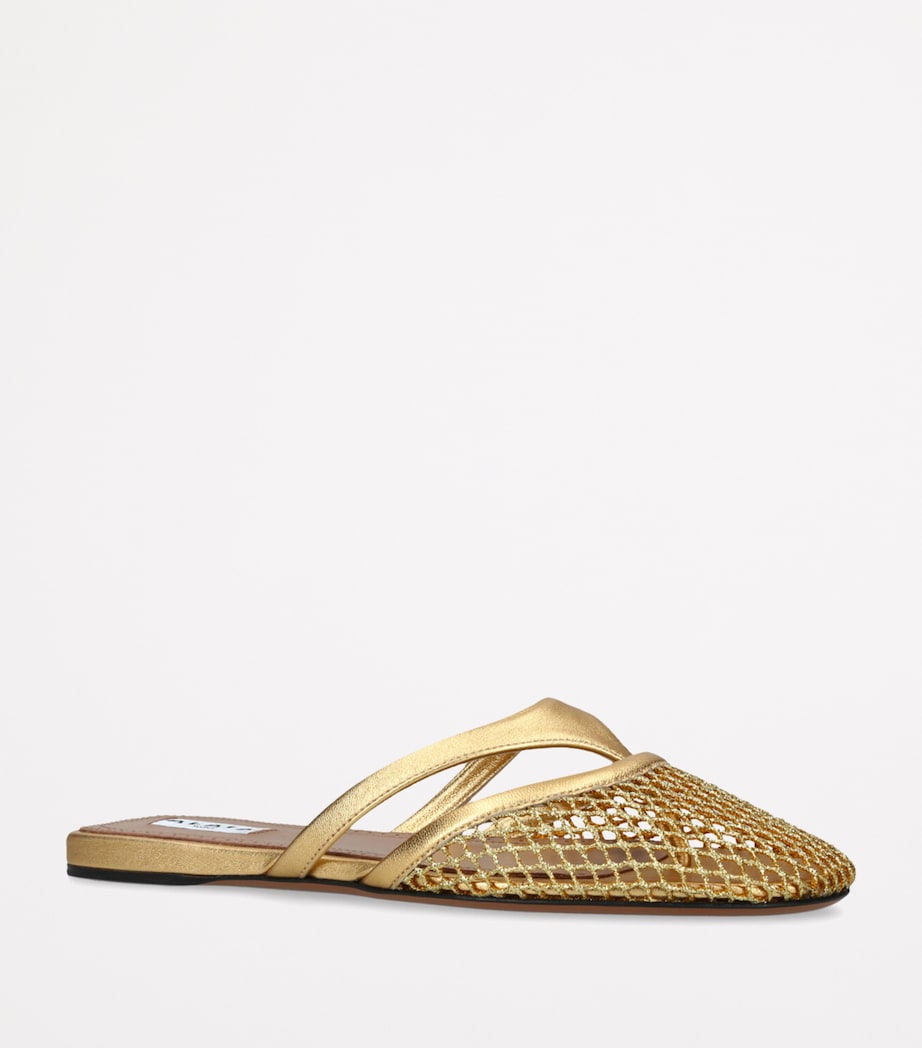 Infradito Fishnet Flat Mules GOLD Image 3