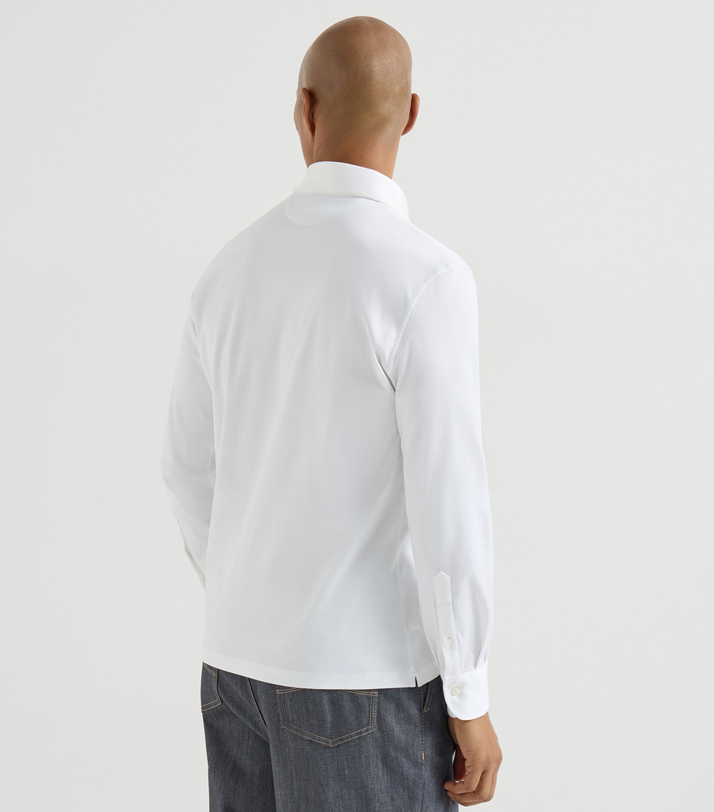 Brunello Cucinelli Mens Cotton Long-Sleeve Polo Shirt Image 5