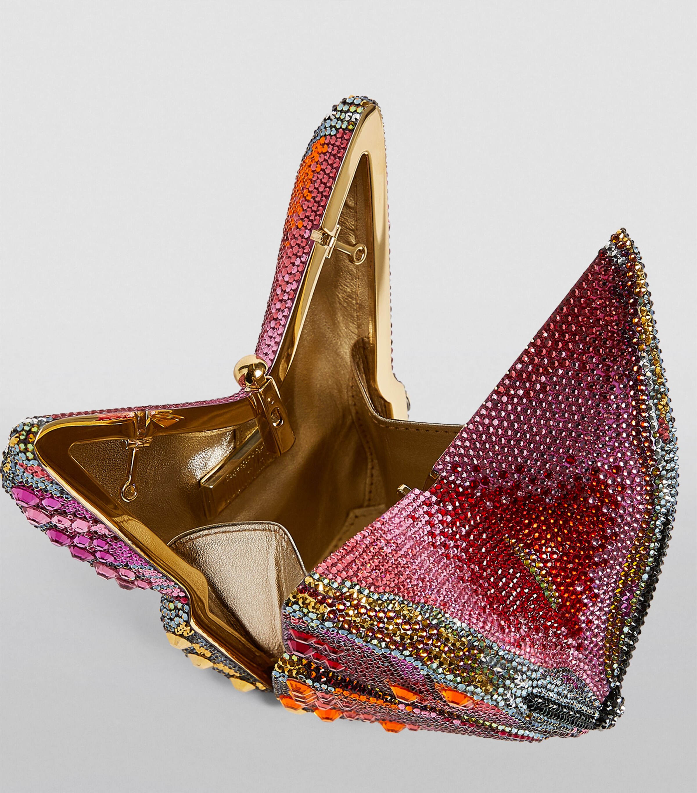 Judith Leiber Crystal Fireclipper Butterfly Clutch Bag Cmult Champ Mlt Image 6
