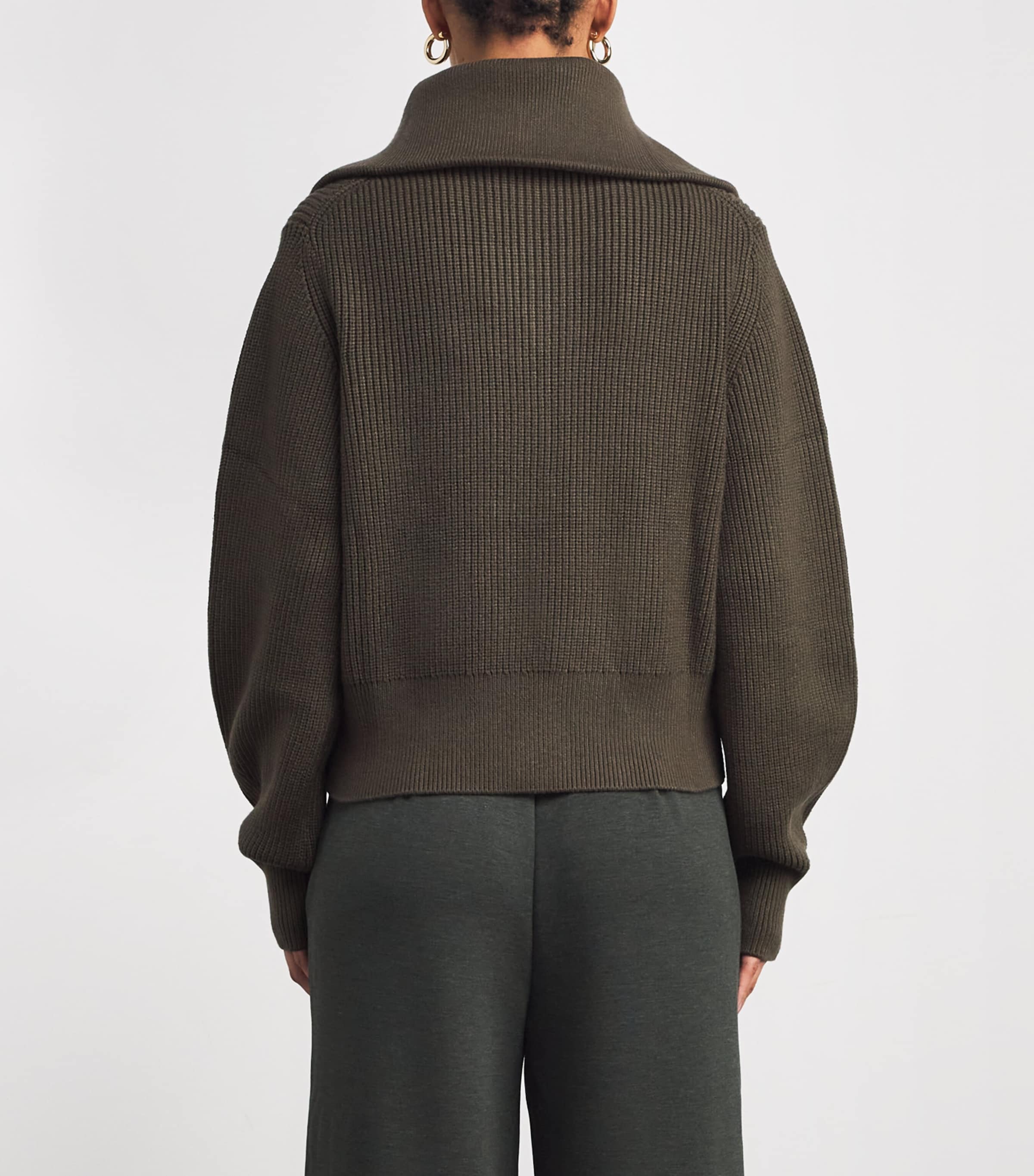 Ribbed Half-Zip Maura Sweater OLIVE NIGHT Image 4