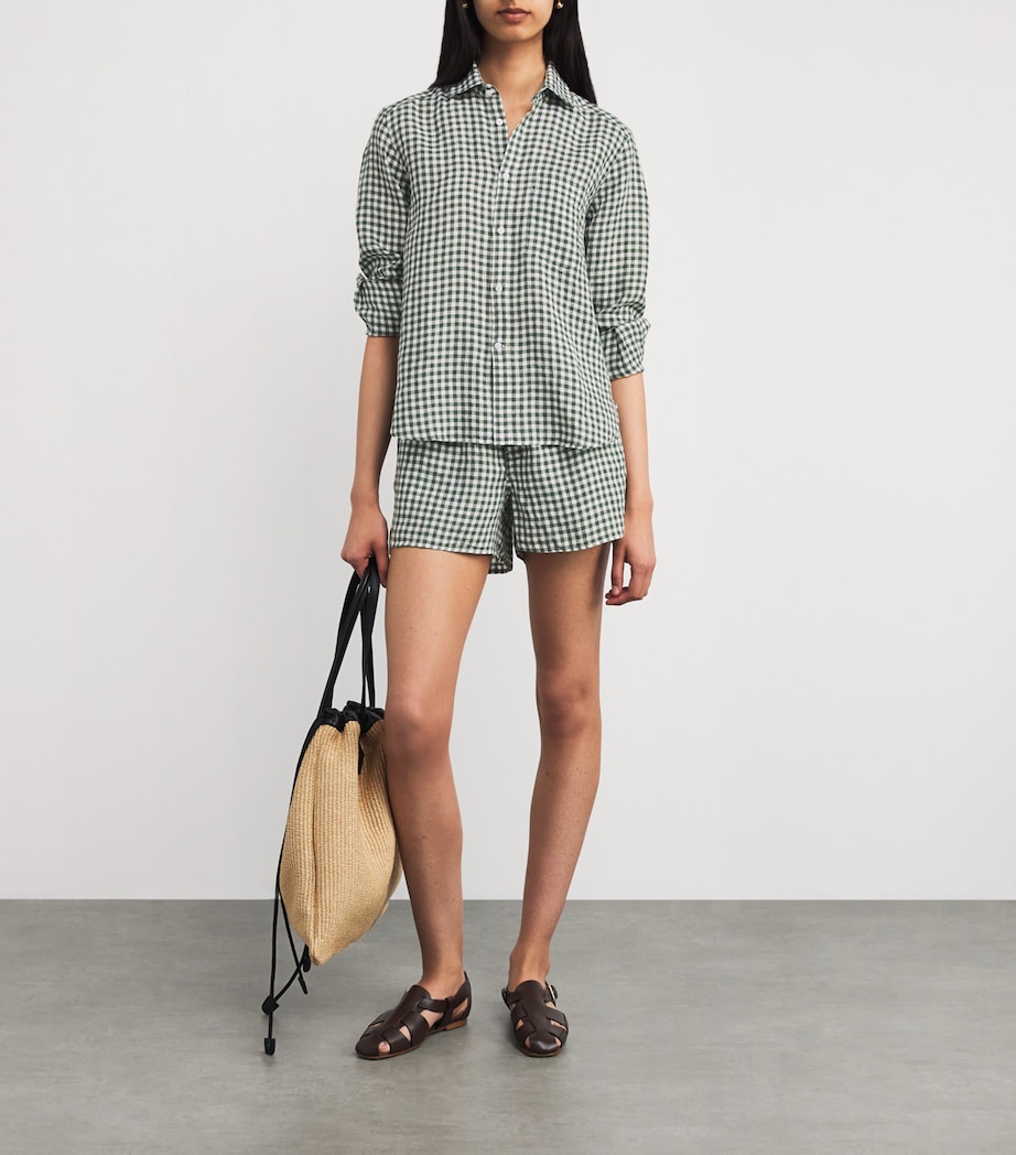 Linen The Boxer Shorts GREEN Image 2