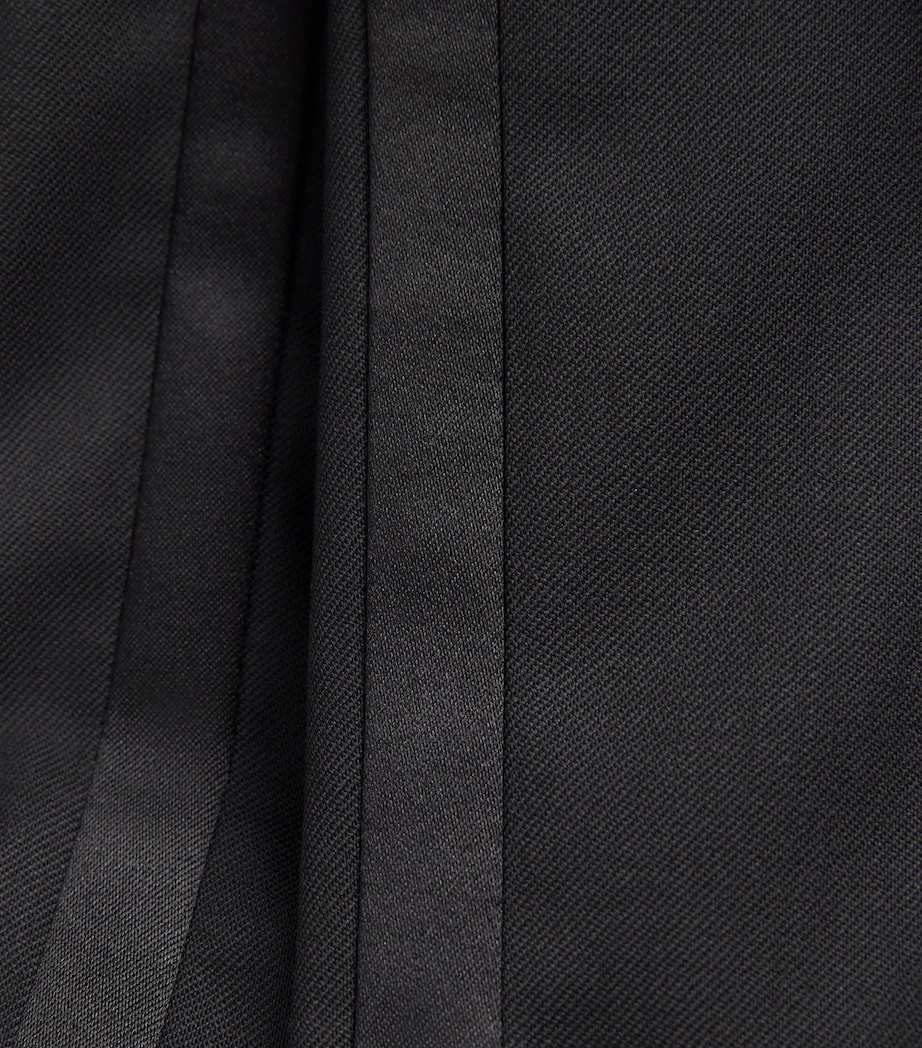 Pal Zileri Mens Wool Satin-Trim Trousers Black Image 6