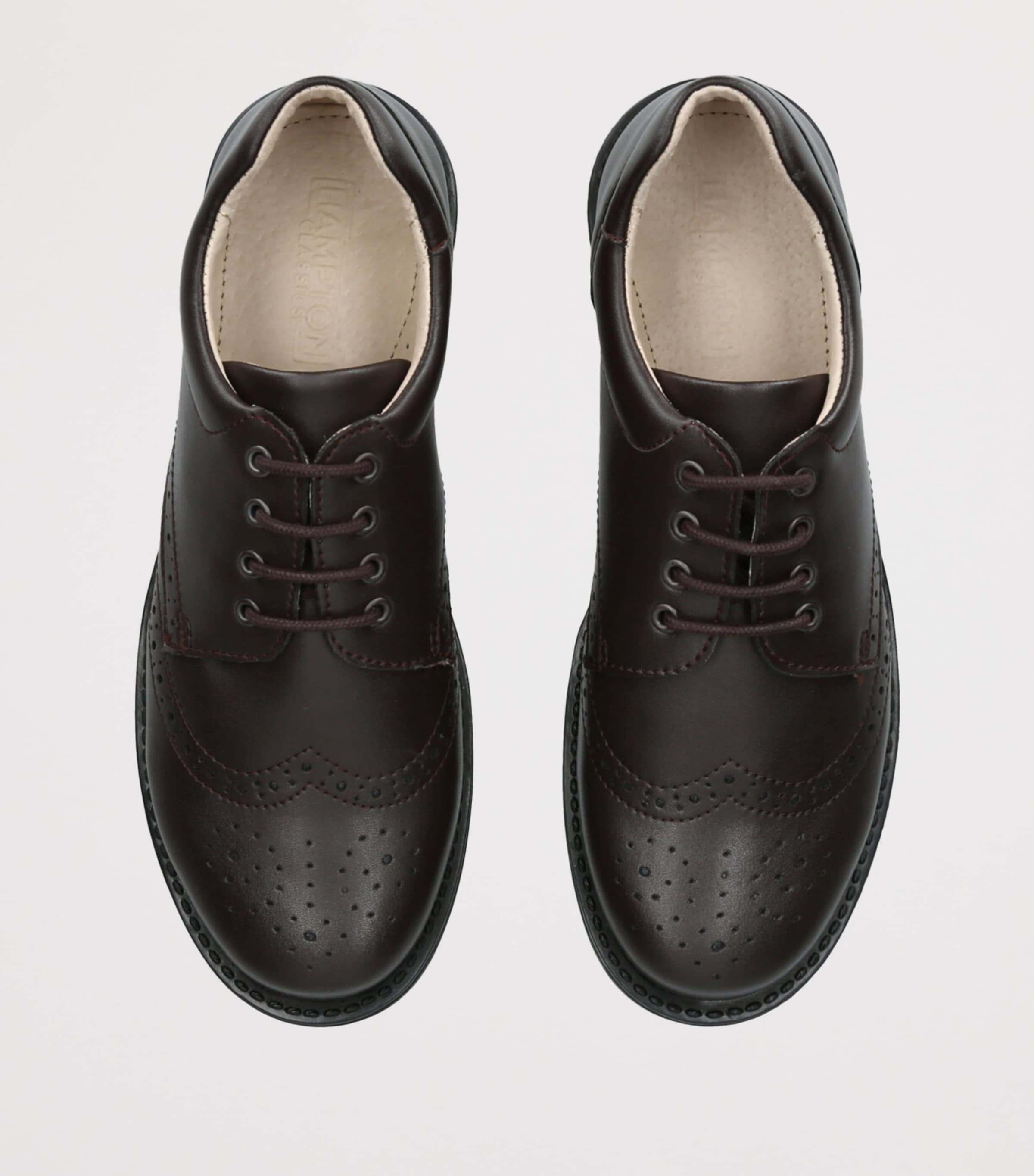 Leather Hamish School Shoes DARK BROWN Image 4