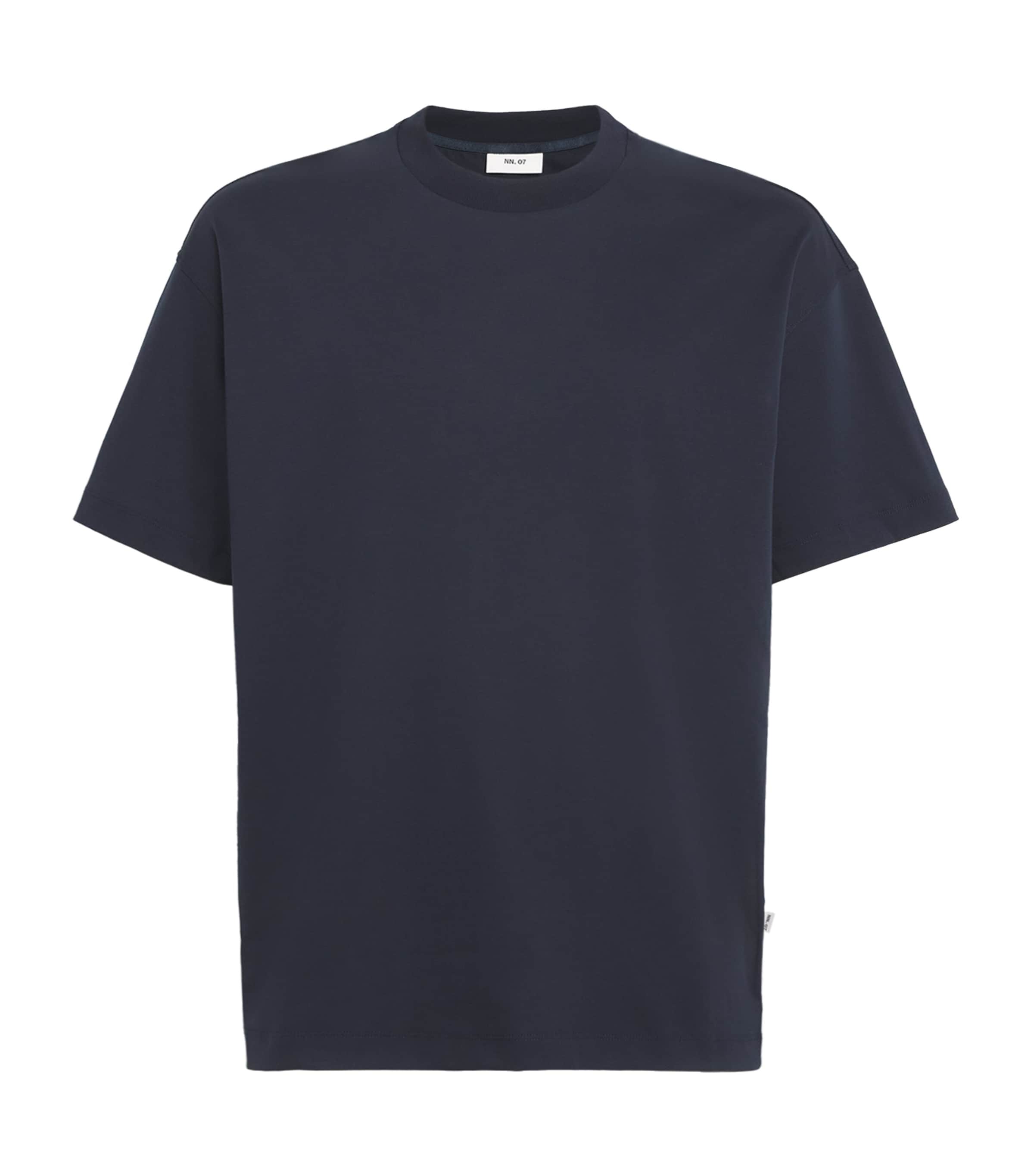 NN.07 Mens Organic Cotton Lionel T-Shirt Navy Blue Image 1