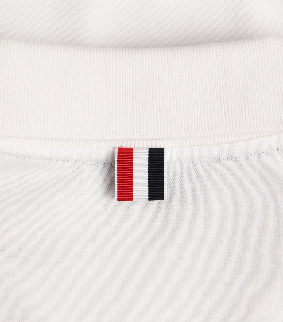 Thom Browne Mens Cotton 4-Bar Polo Shirt White Image 6