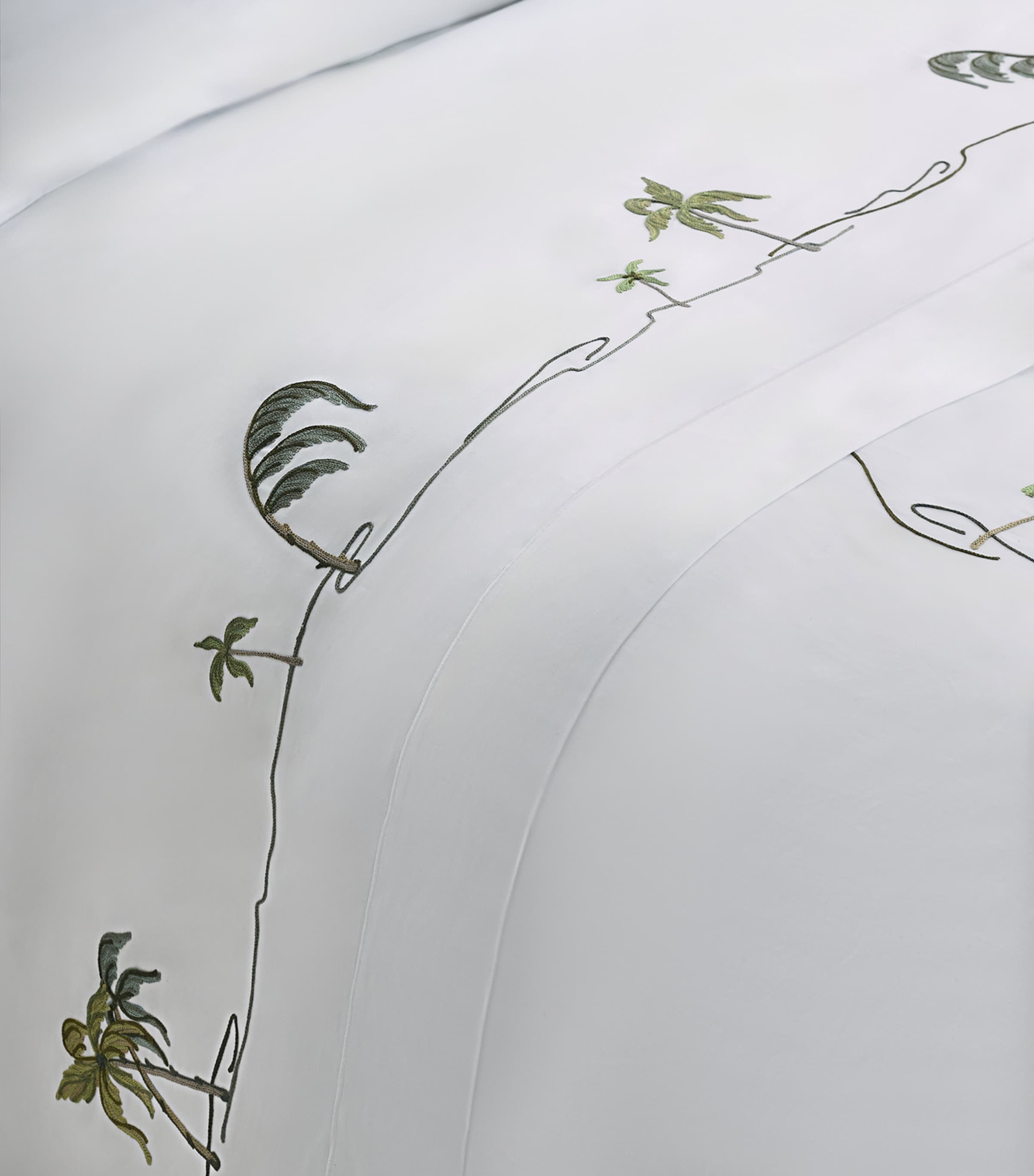 Loretta Caponi Garden of Eden Super King Flat Sheet (270cm x 300cm) White Image 4