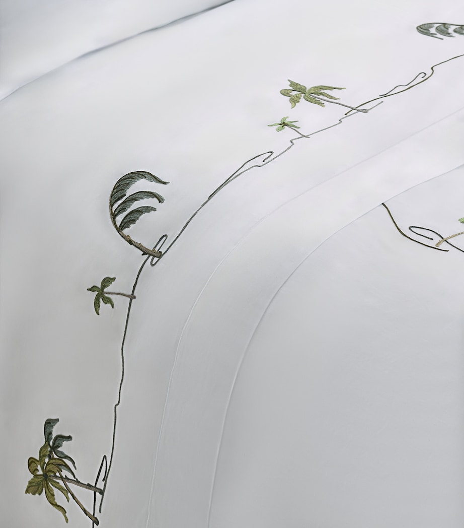 Loretta Caponi Garden of Eden Super King Flat Sheet (270cm x 300cm) White Image 4