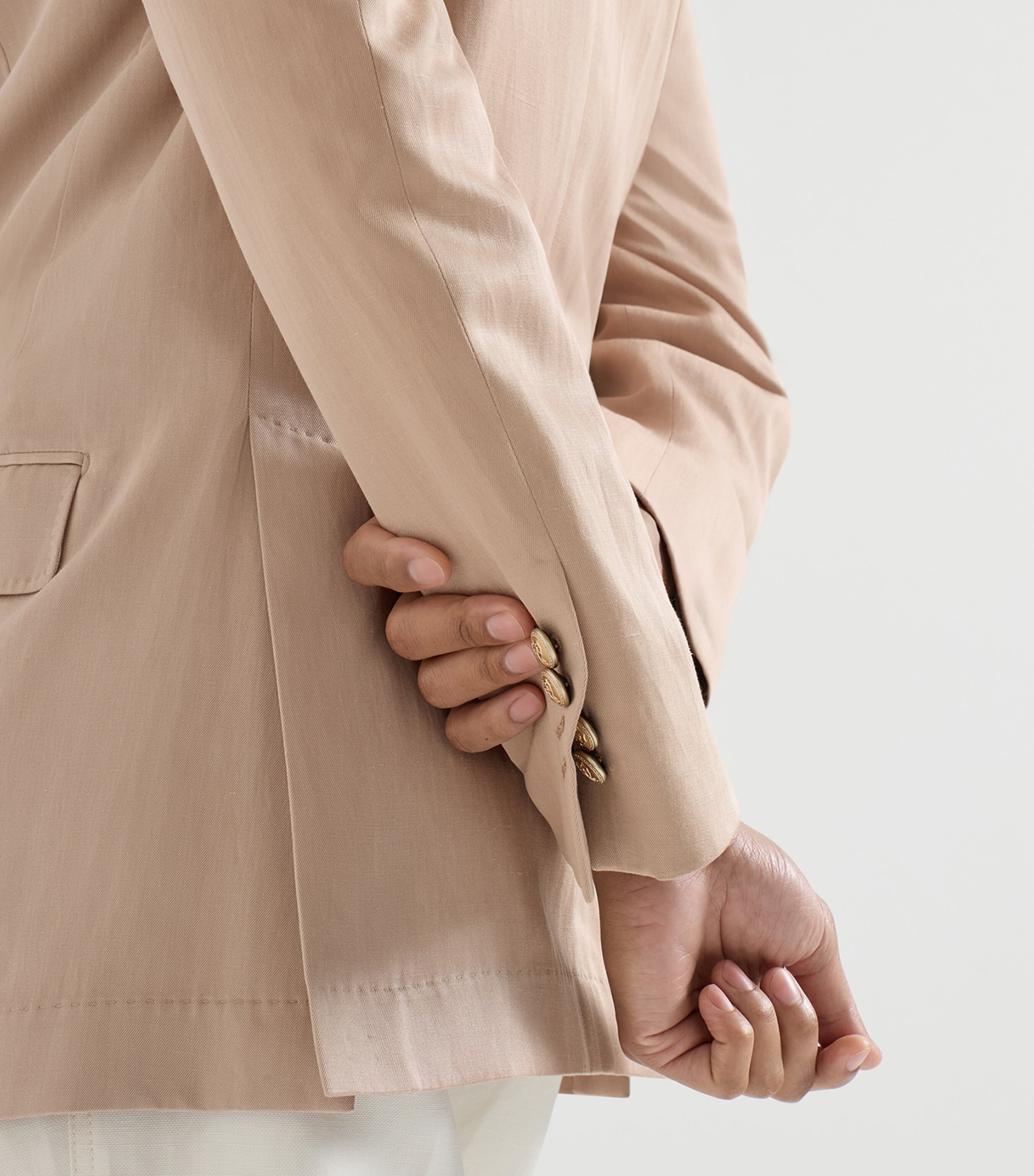 Brunello Cucinelli Mens Silk Délavé and Linen Gabardine Deconstructed Blazer Image 6