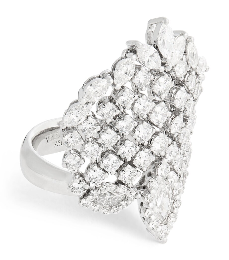 Yeprem White Gold and Diamond Cluster Ring White Gold Image 1