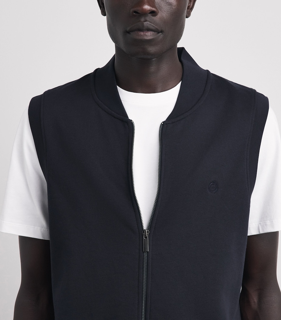 Harrods Mens Cotton Jersey Logo Gilet Navy Image 3