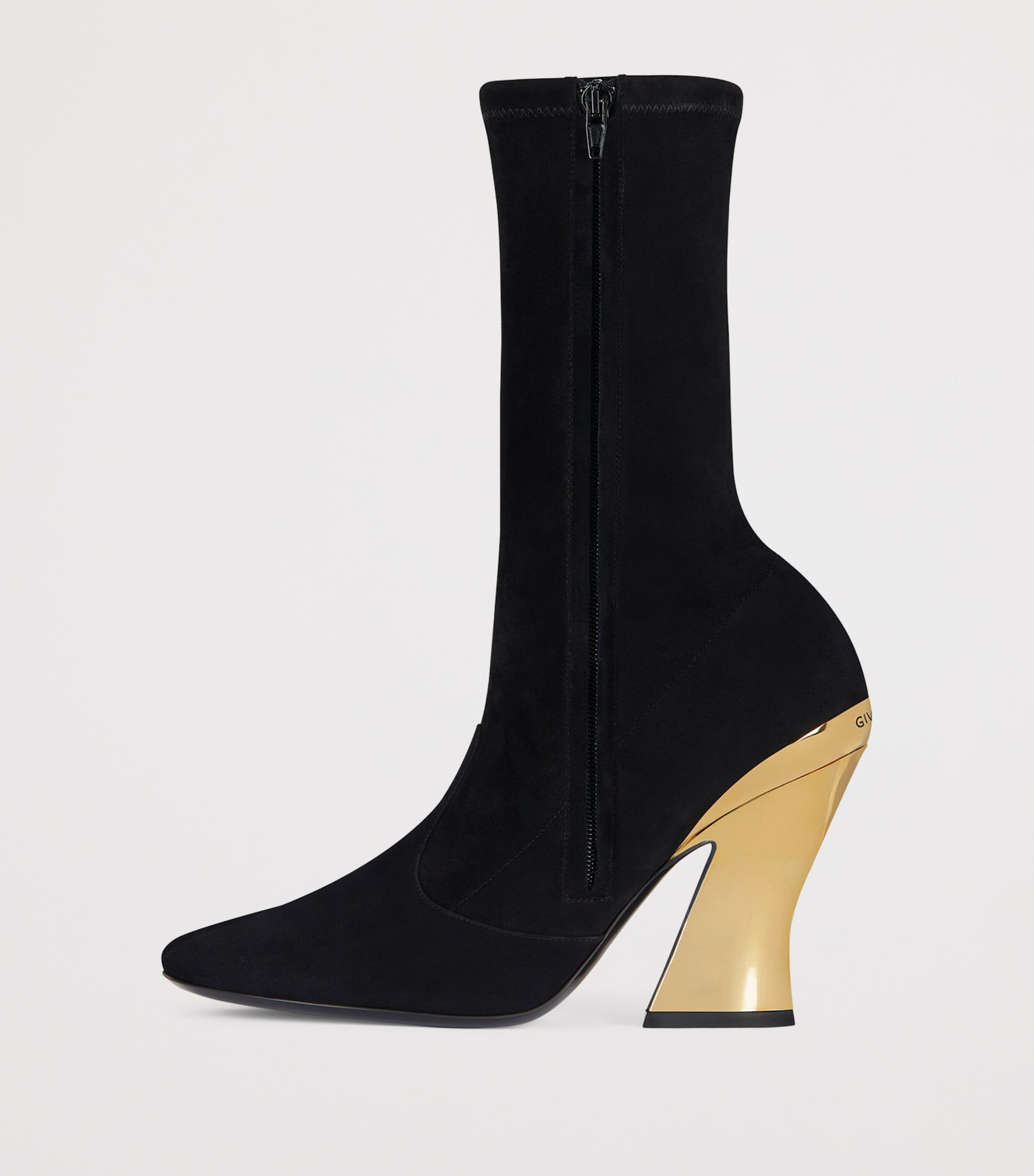 Givenchy Suede Heeled Boots 95 Black/golden Image 3
