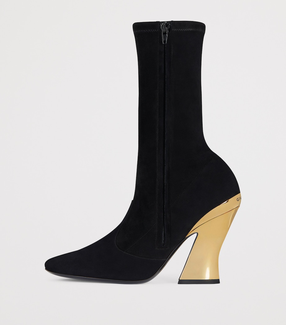 Suede Heeled Boots 95 BLACK/GOLDEN Image 3