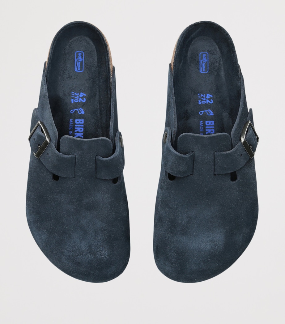 Birkenstock Suede Boston Clogs Navy Image 4