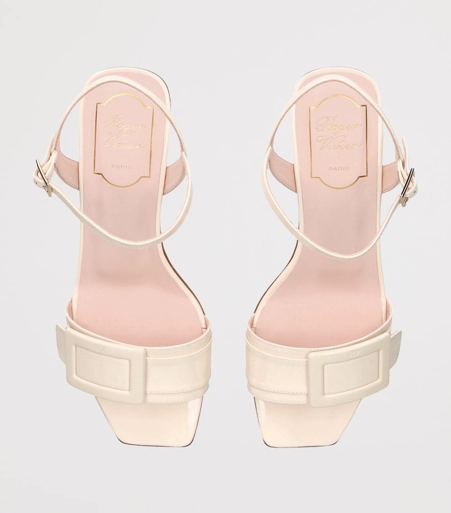 Roger Vivier Patent Leather Buckled Sandals 45 Bone Image 3