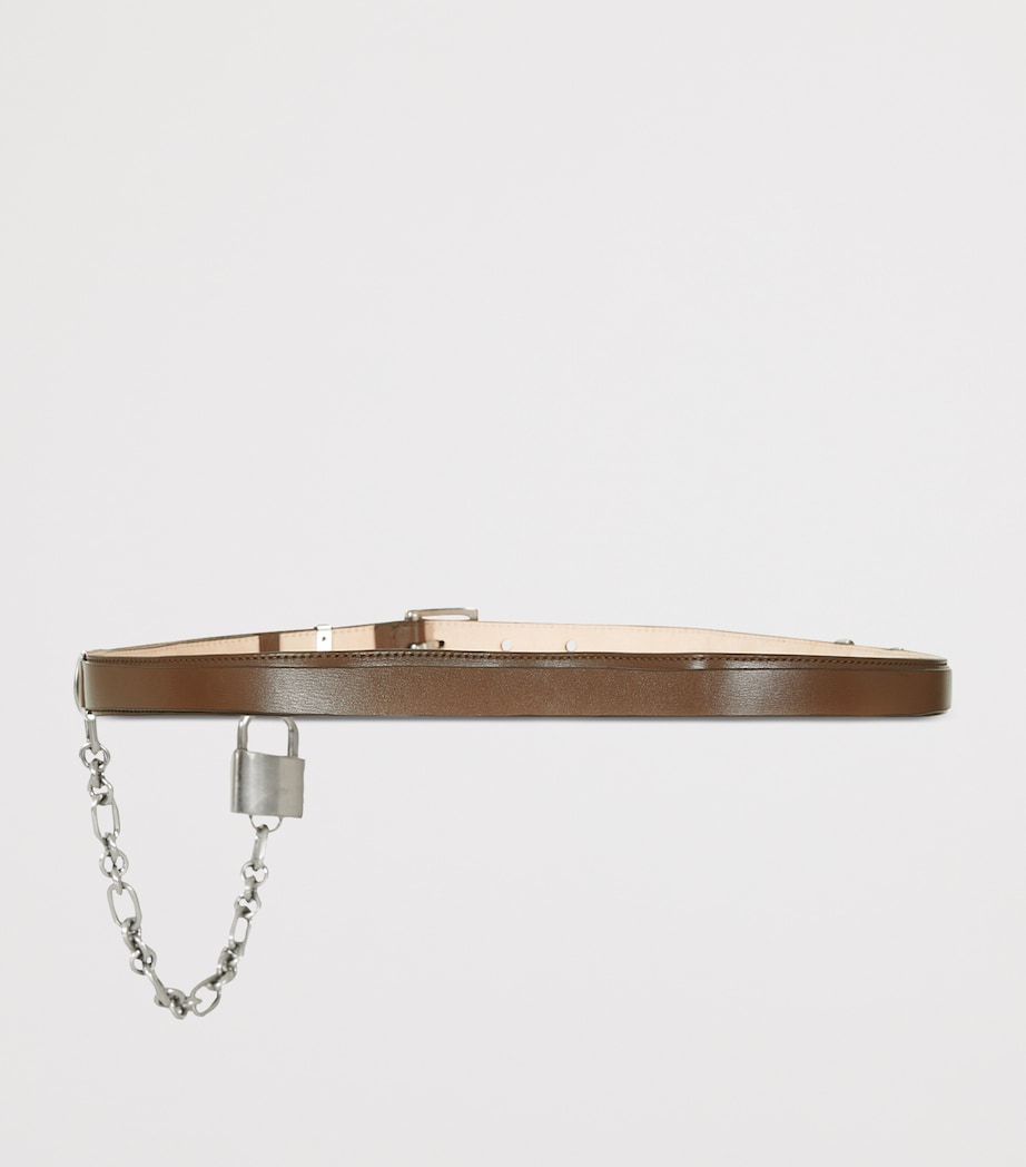 Leather Padlock Sync Belt 8DK KAKI Image 2