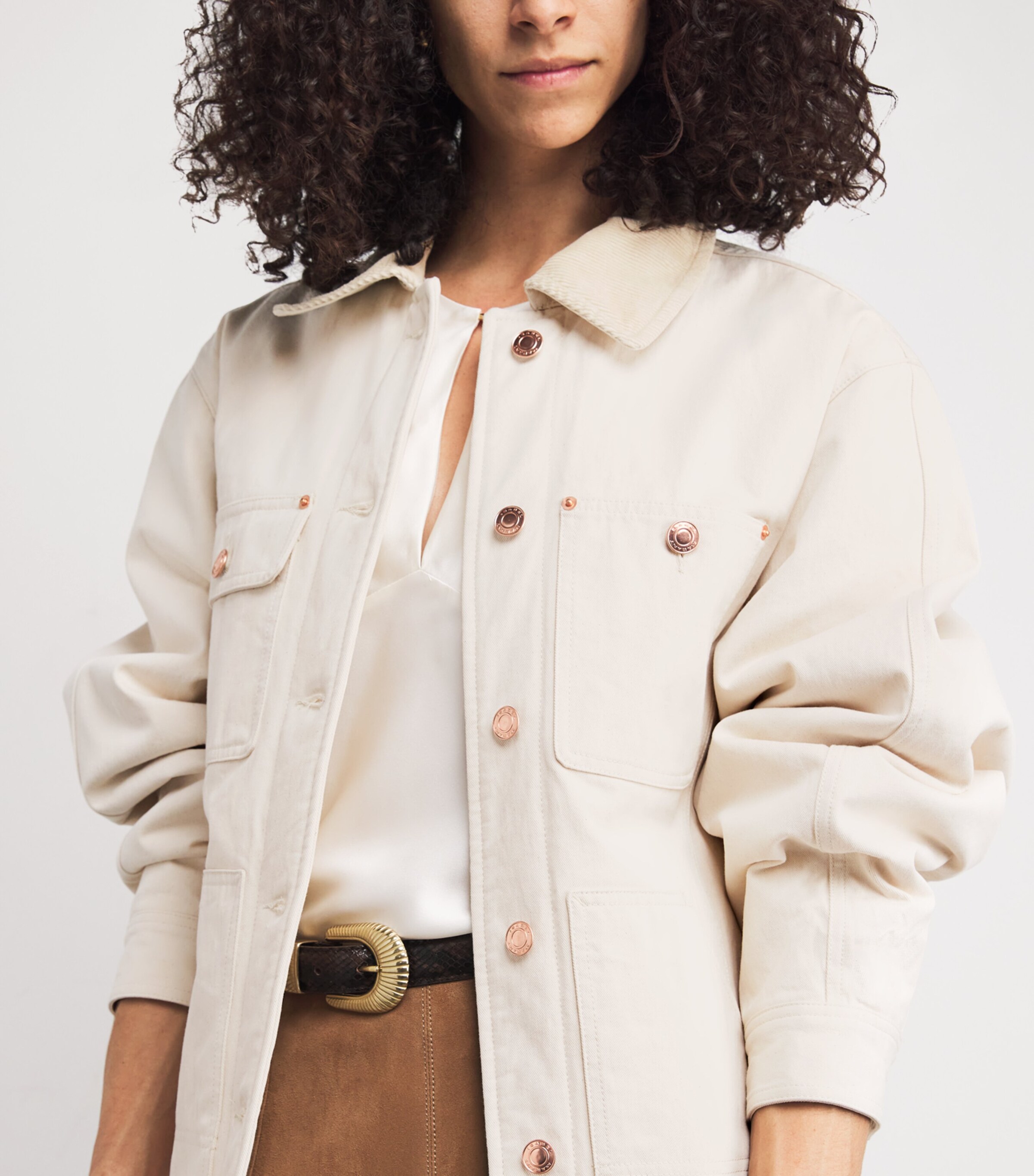 Isabel Marant Ivory Cotton Ninon Jacket | Harrods US